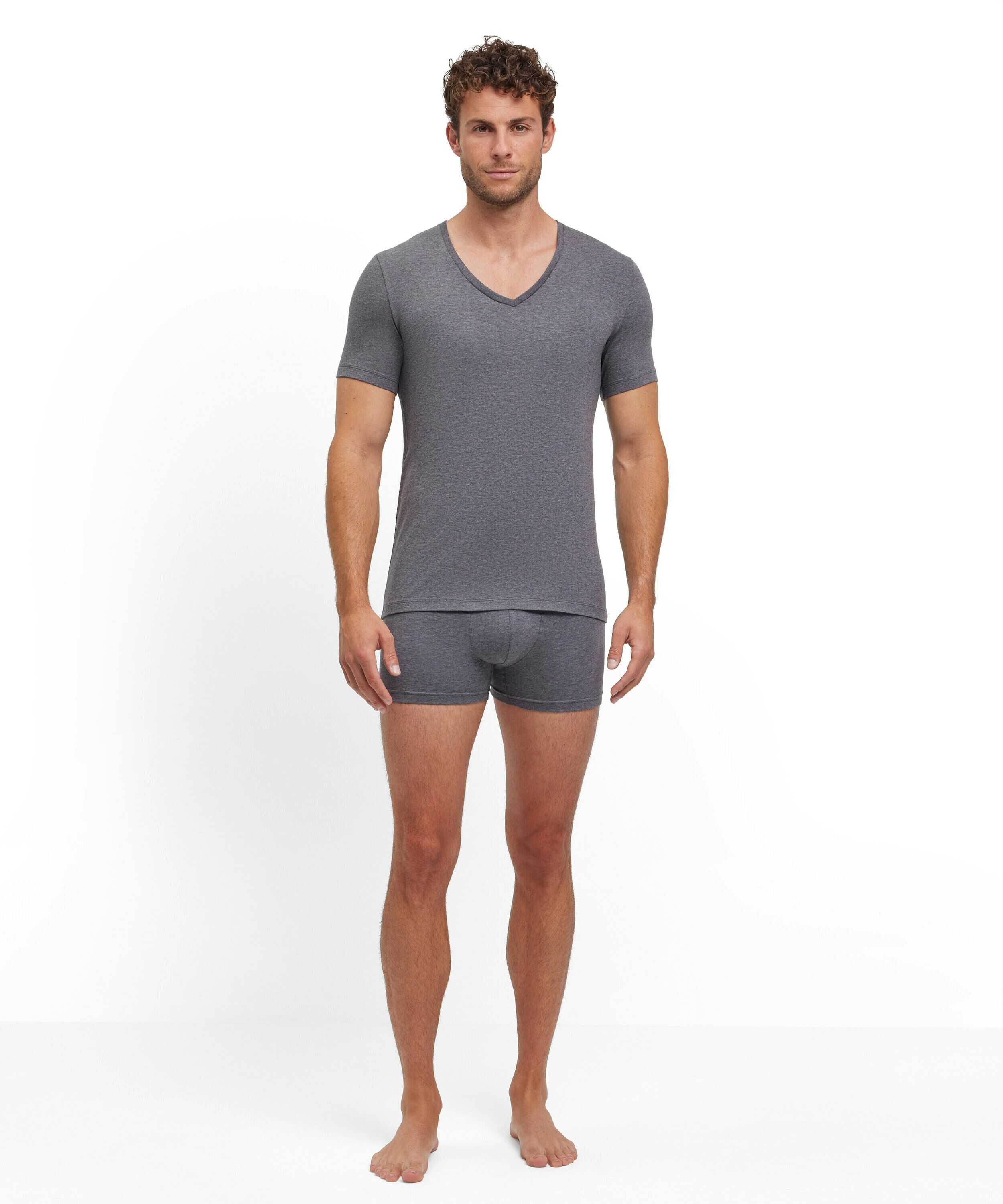FALKE 2-pack heren T-shirt Daily Comfort, korte mouw, donkergrijs (dark grey -heather)