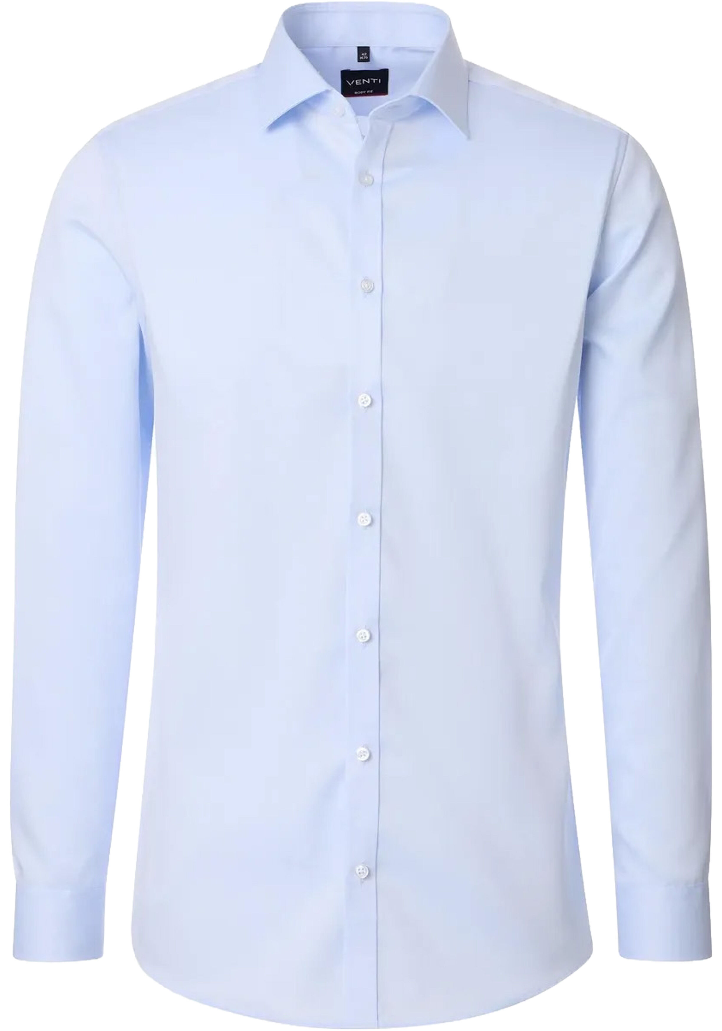 VENTI body fit overhemd, twill, lichtblauw