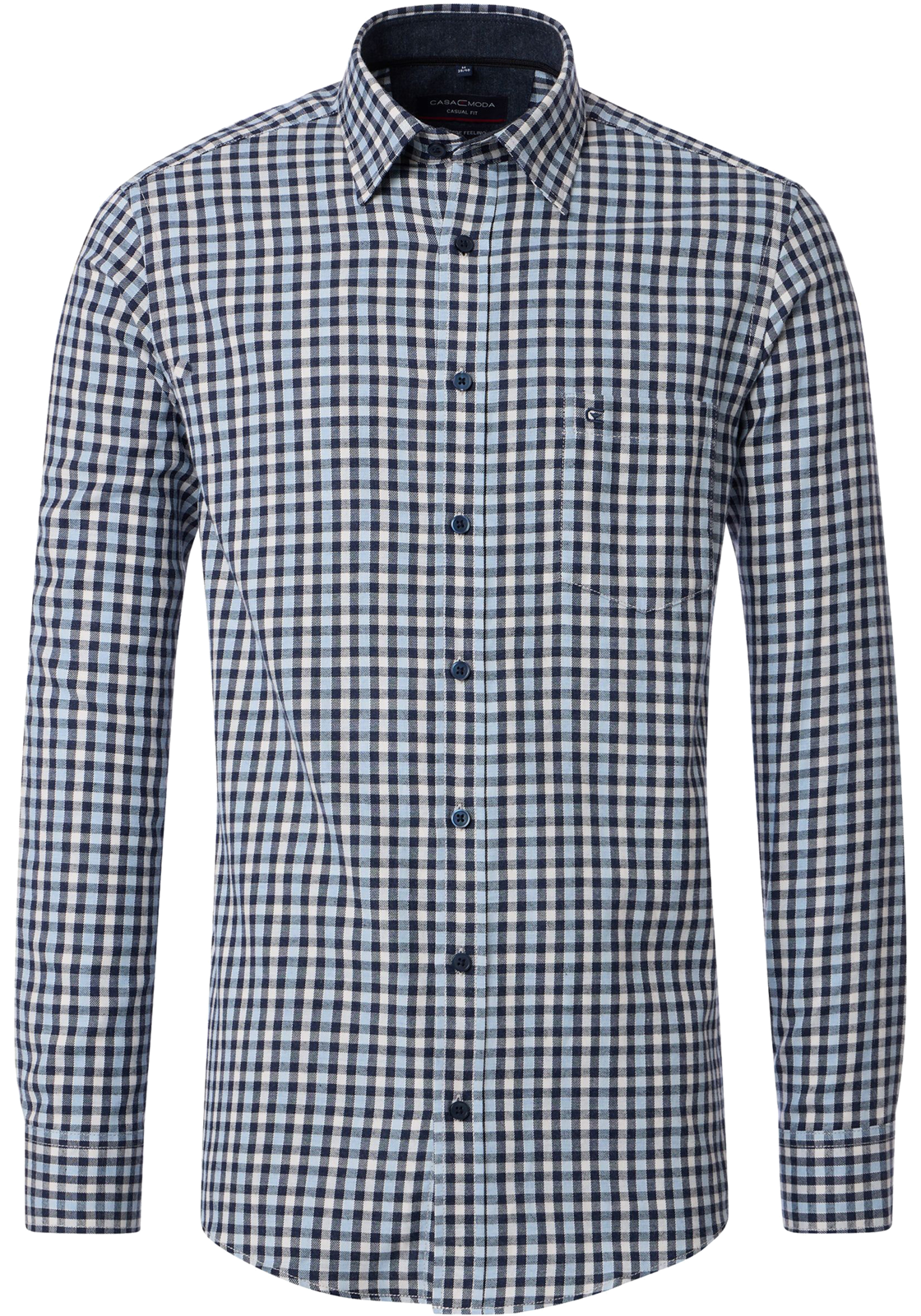 CASA MODA Sport casual fit overhemd, flanel, blauw geruit CASA MODA Sport casual fit overhemd, flanel, blauw geruit