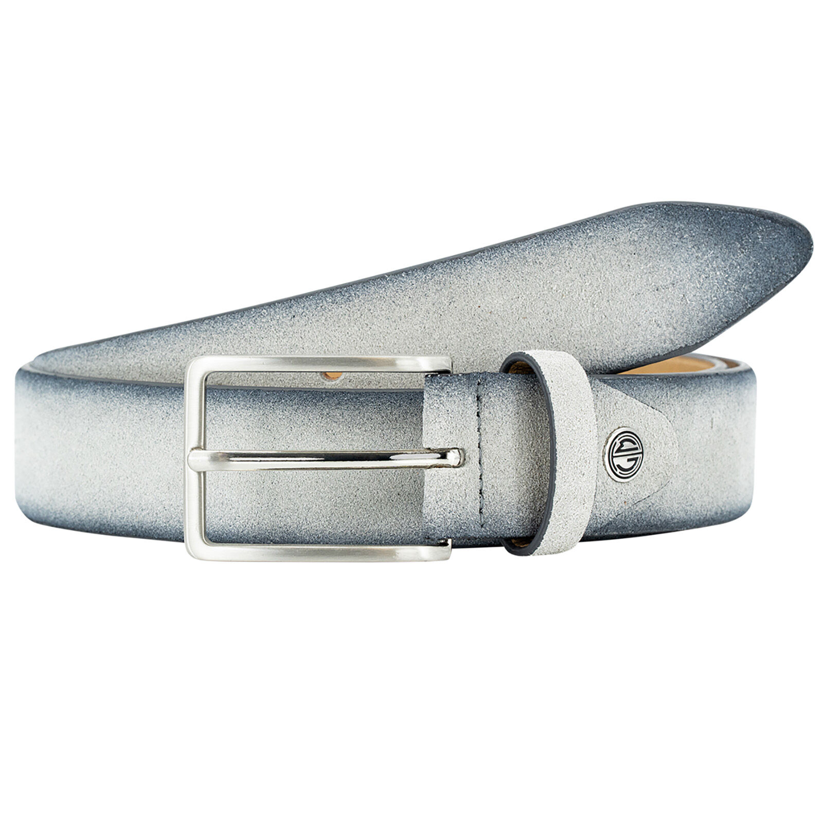 LINDENMANN leren heren riem, grijs