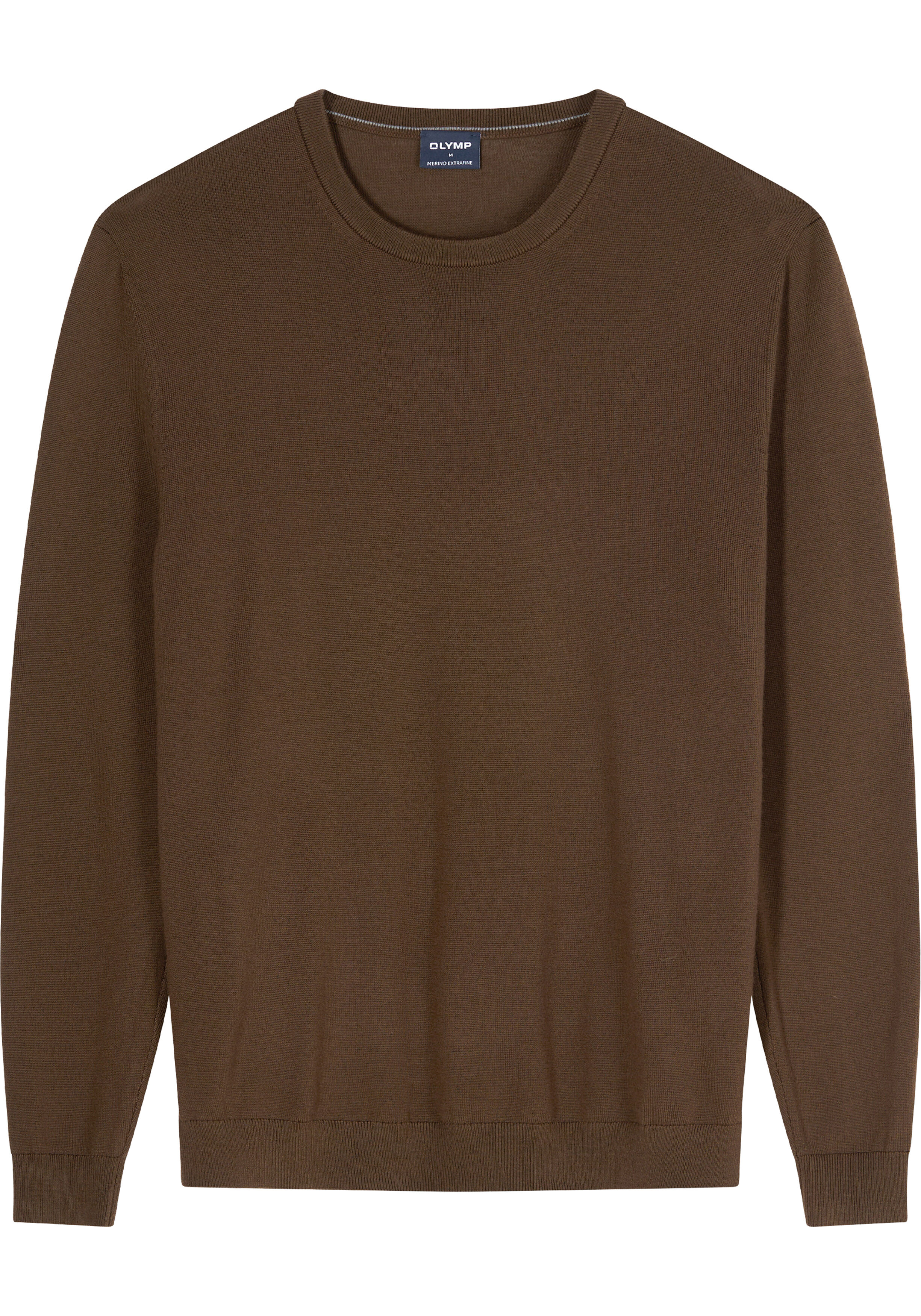 OLYMP Casual modern fit trui wol, O-hals, lichtblauw