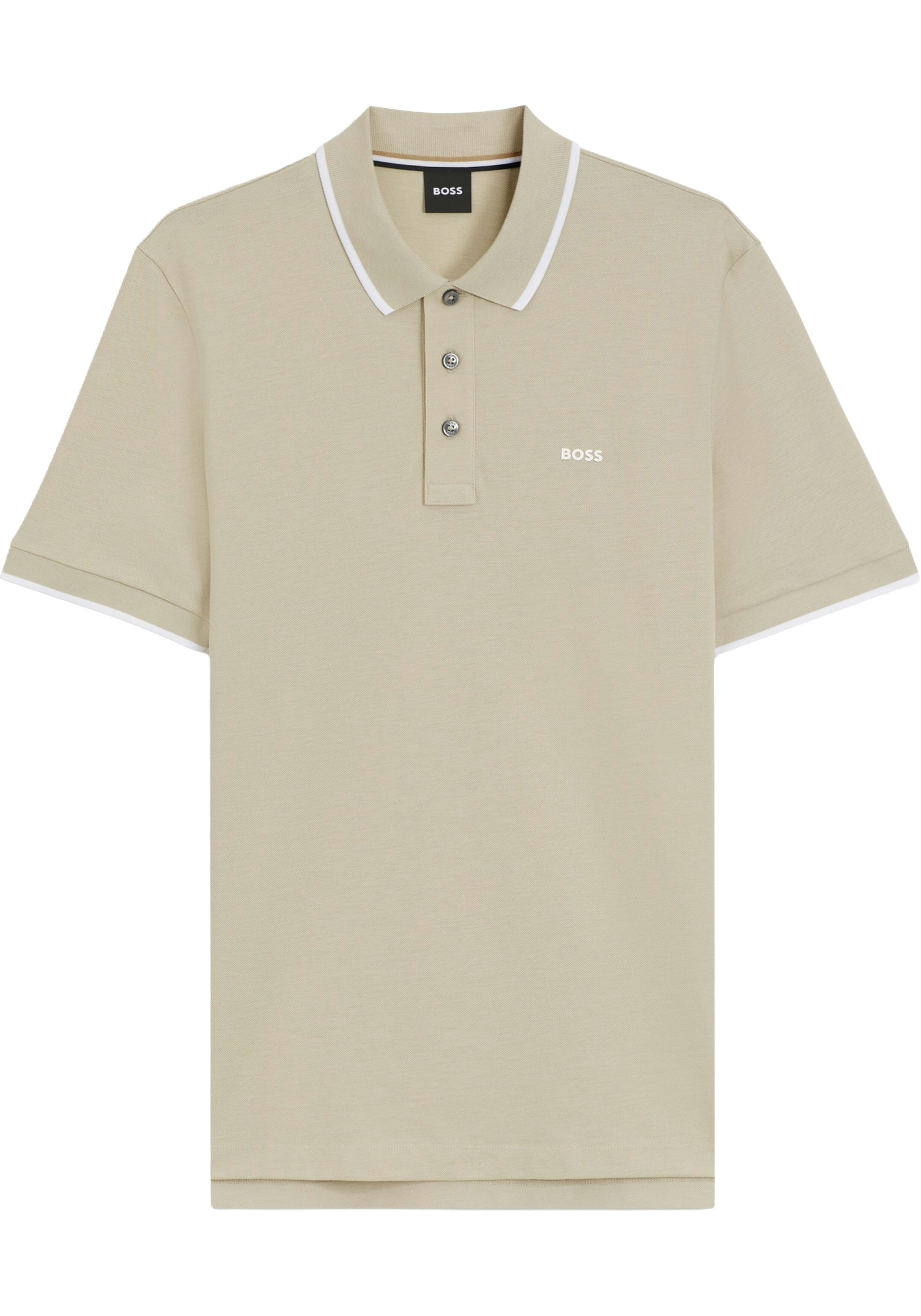 BOSS Parlay regular fit polo, pique, beige