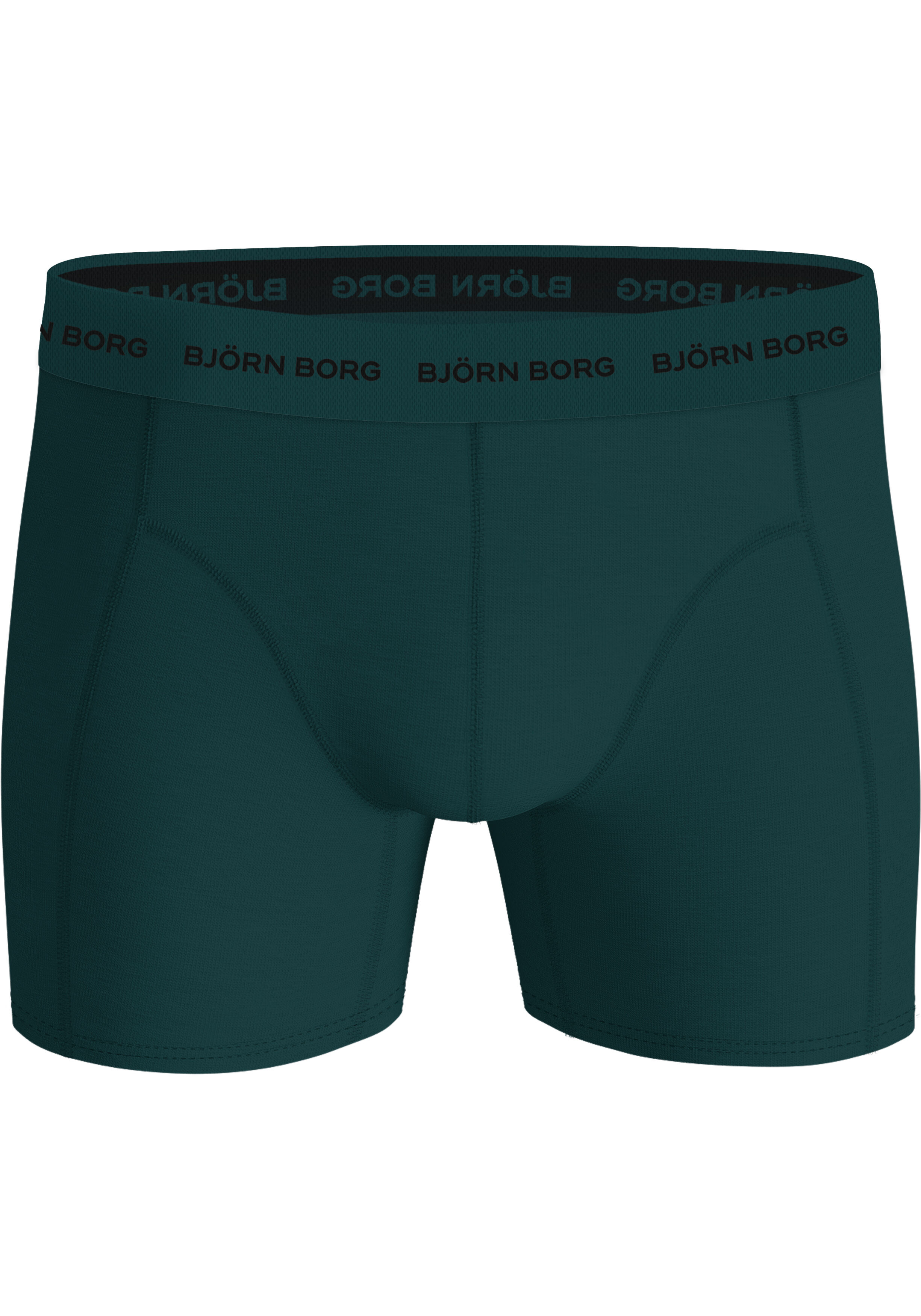 Bjorn Borg Cotton Stretch boxers, heren boxers normale lengte (5-pack), zwart, 2 tinten groen en wit met print