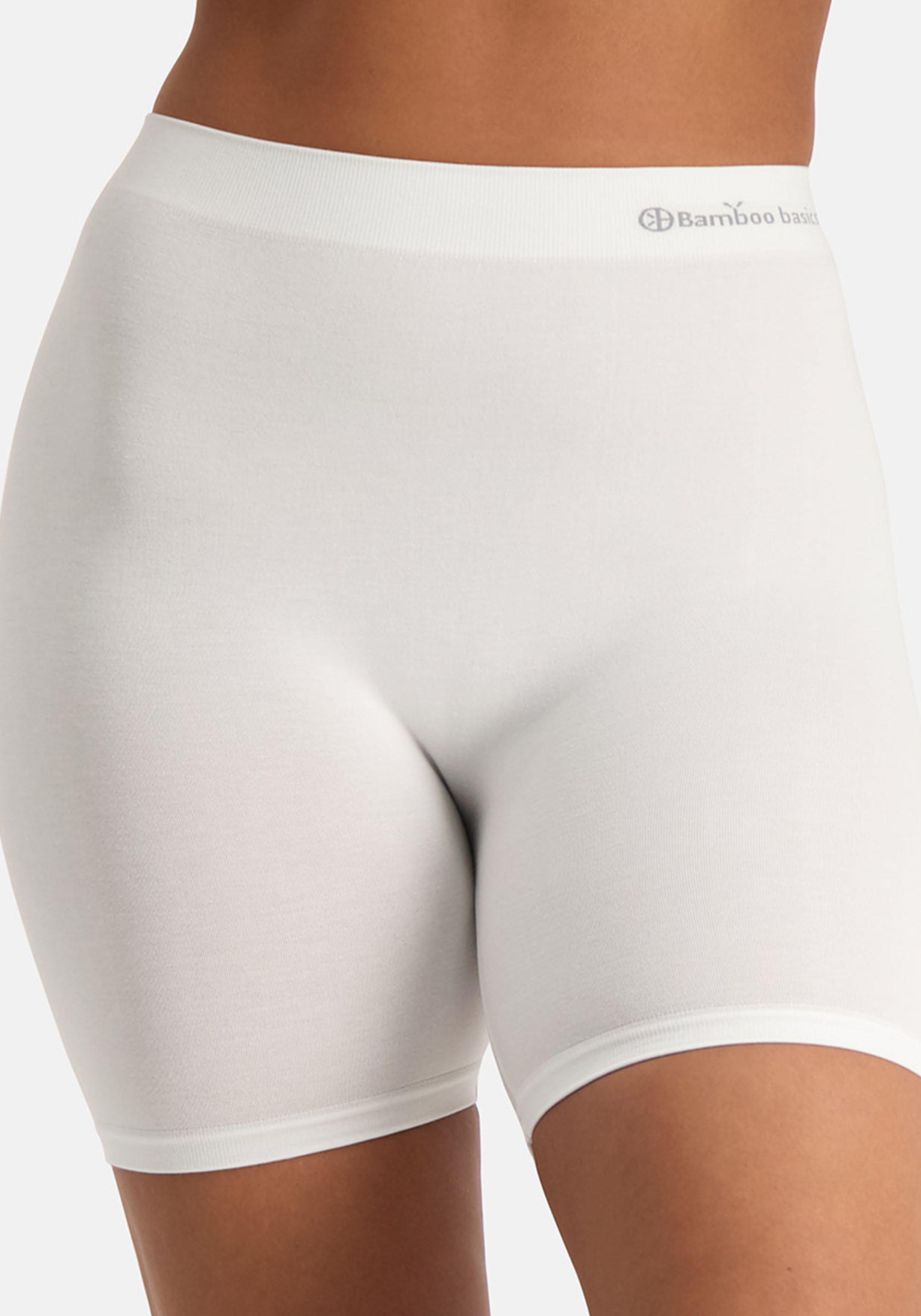 Bamboo Basics Suze seamless biker short, dames longshort naadloos, wit