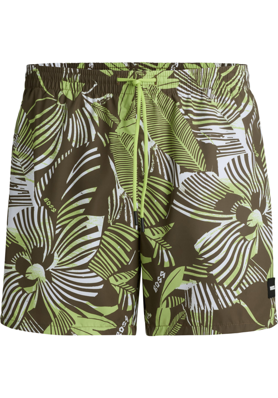 HUGO BOSS Piranha swim shorts, heren zwembroek, groen dessin HUGO BOSS Piranha swim shorts, heren zwembroek, groen dessin