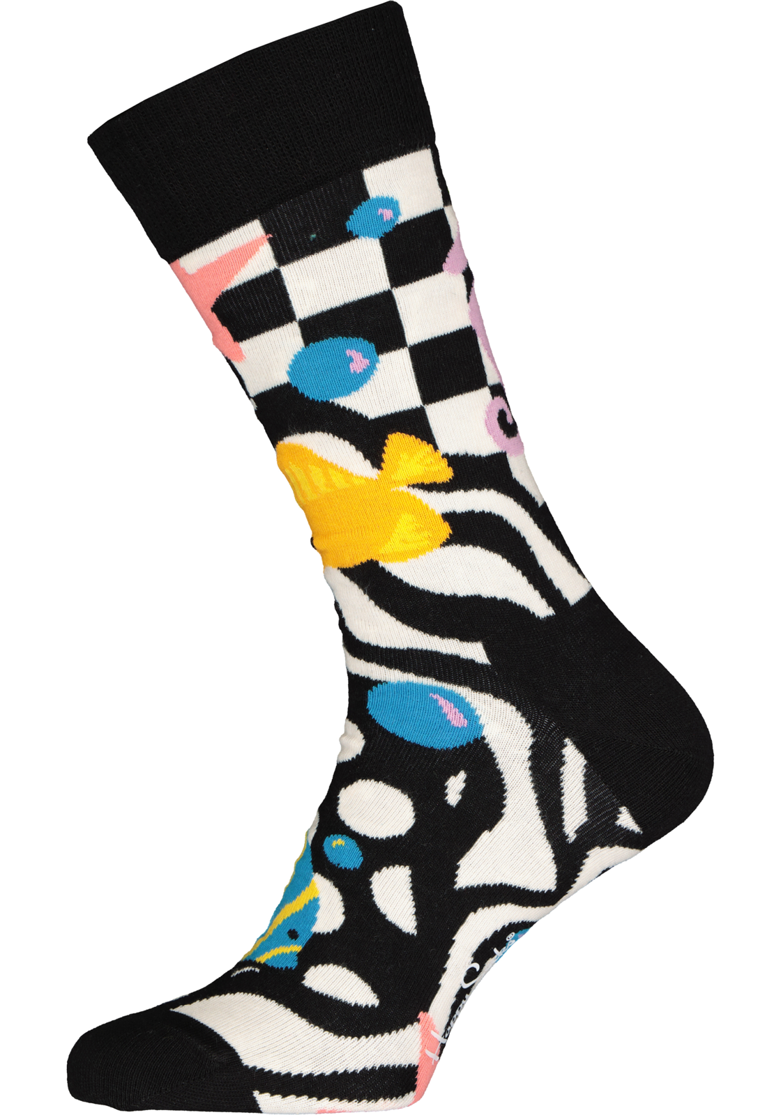 1-7333102523256_Happy_Socks__HR Happy Socks Under The Sea Sock, zwart met wit waterballet met kleur