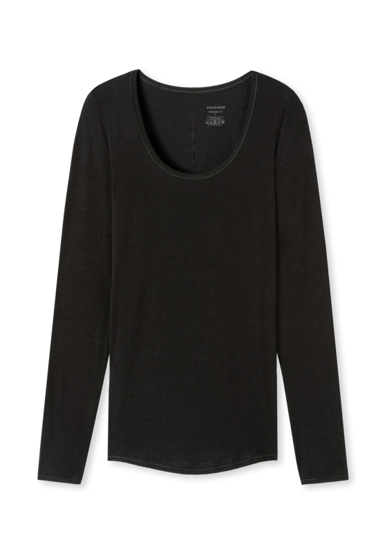 SCHIESSER Personal Fit T-shirt (1-pack), dames shirt lange mouwen zwart SCHIESSER Personal Fit T-shirt (1-pack), dames shirt lange mouwen zwart