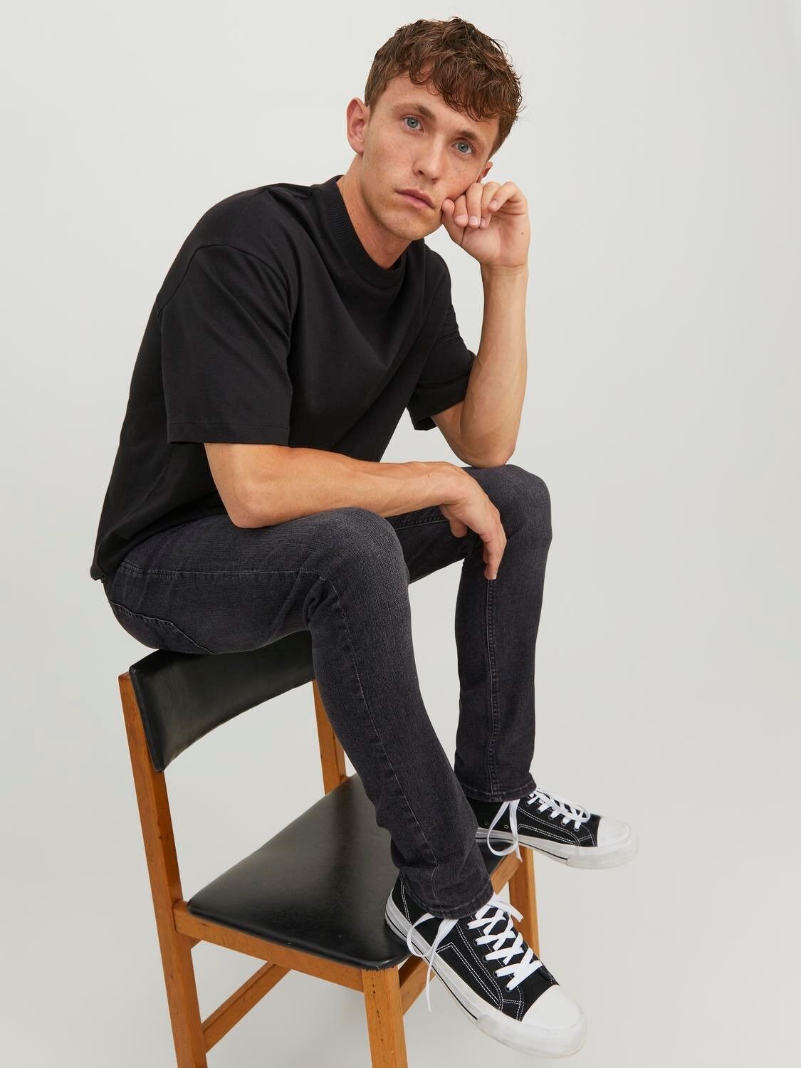 JACK & JONES Glenn Original loose fit, heren jeans, zwart denim