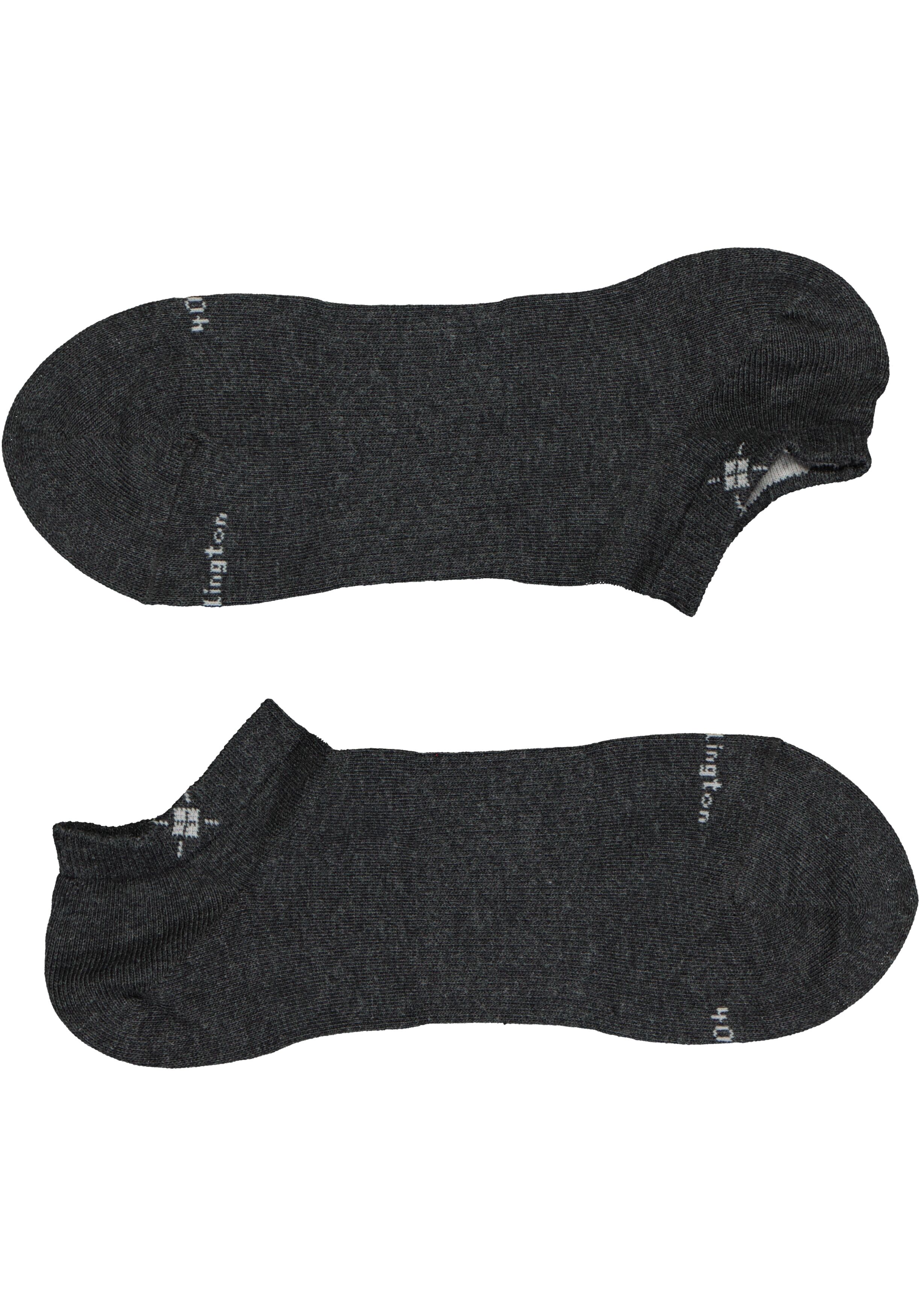 Burlington Everyday heren enkelsokken (2-pack), katoen, antraciet grijs