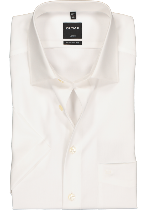 OLYMP Luxor modern fit overhemd, korte mouw, beige - creme OLYMP Luxor modern fit overhemd, korte mouw, beige - creme