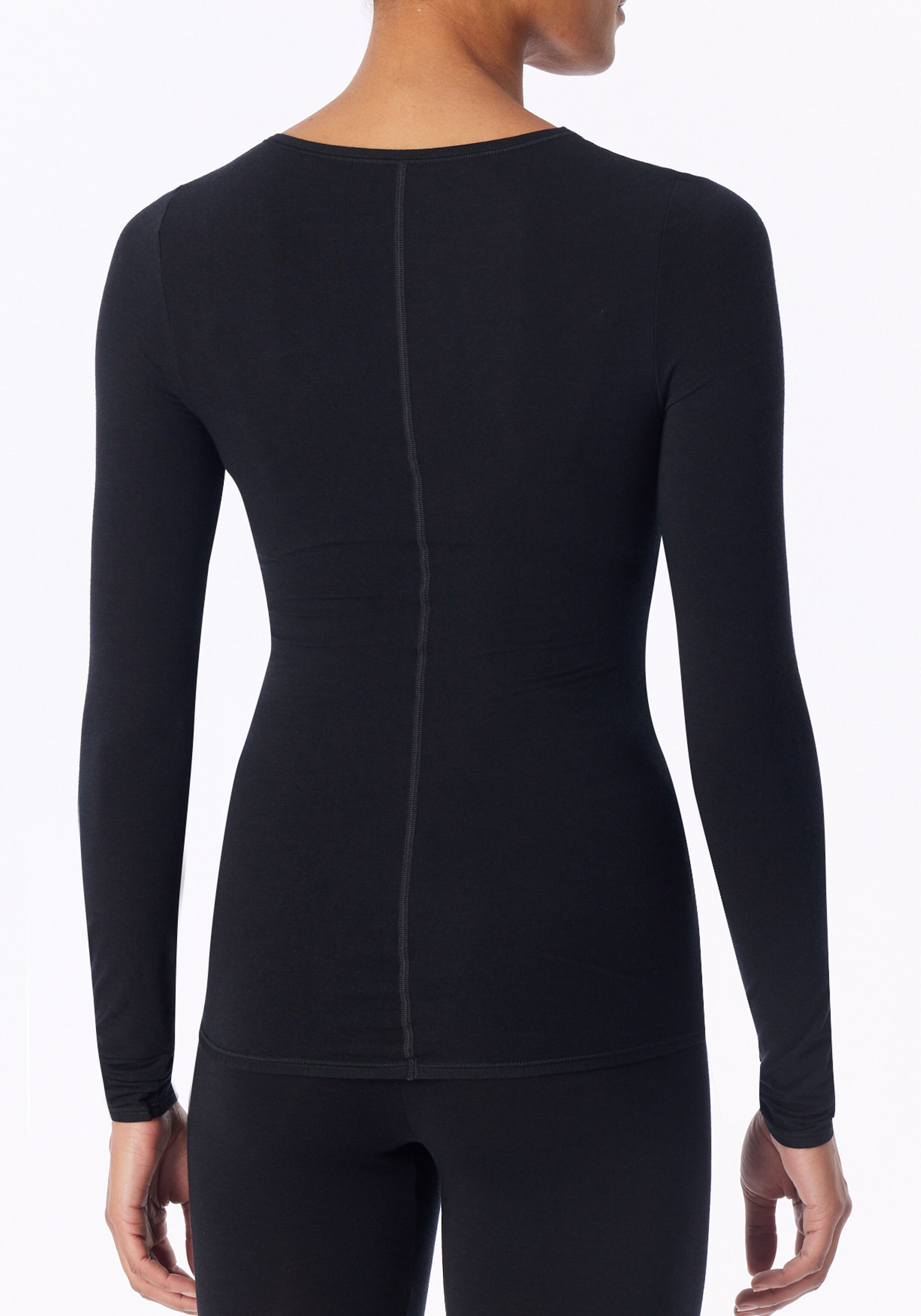SCHIESSER Personal Fit T-shirt (1-pack), dames shirt lange mouwen zwart