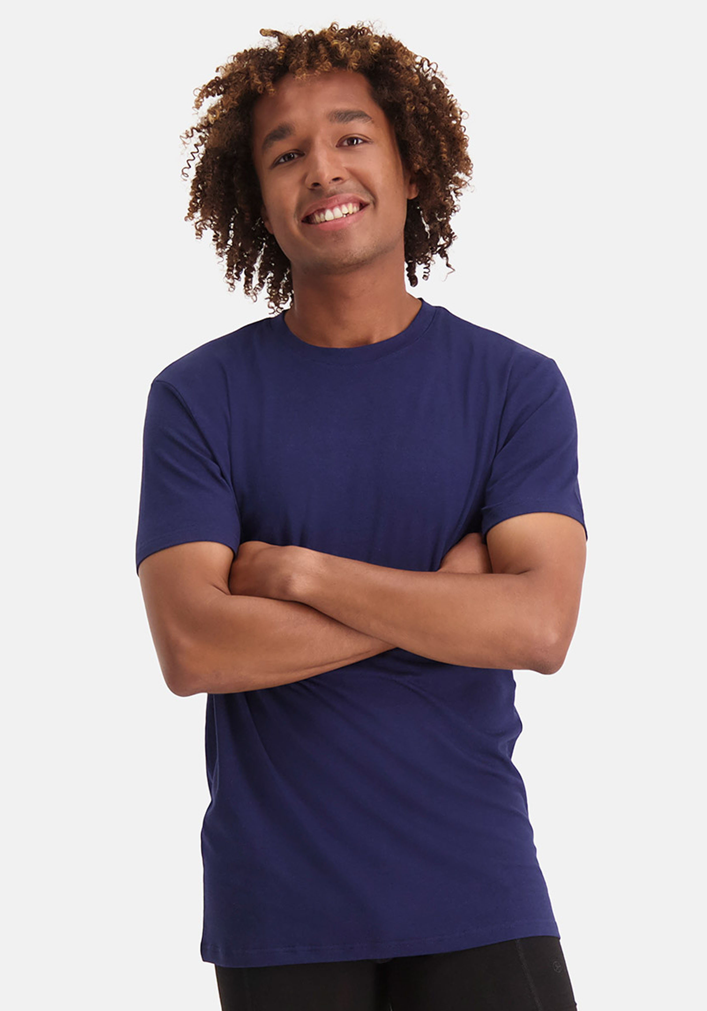 Bamboo Basics Ruben round neck T-shirt (2-pack), heren T-shirt O-hals, donkerblauw