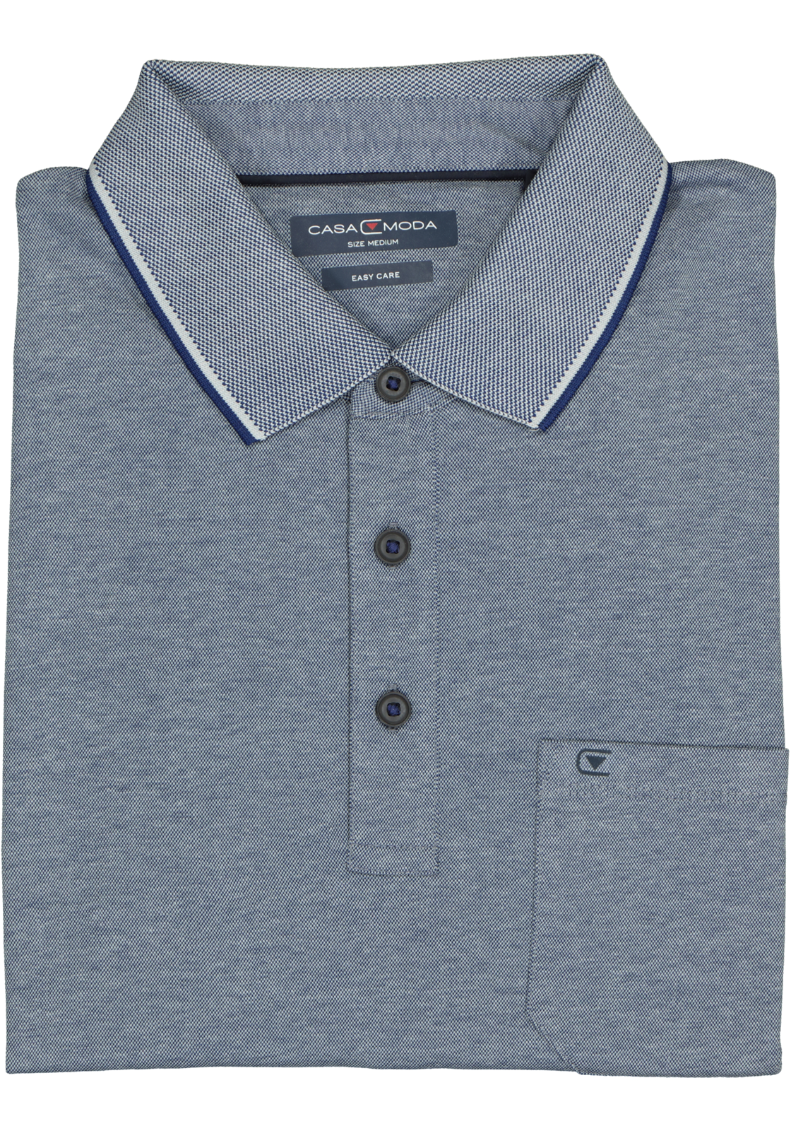 4-4060031357005_casa_moda_polo_HR CASA MODA comfort fit poloshirt, blauw melange