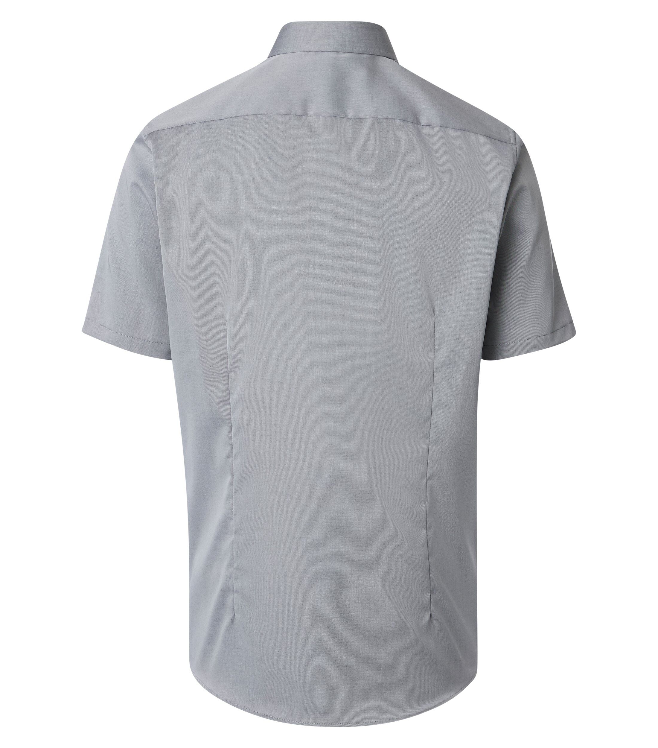 VENTI modern fit overhemd, korte mouw, twill, grijs