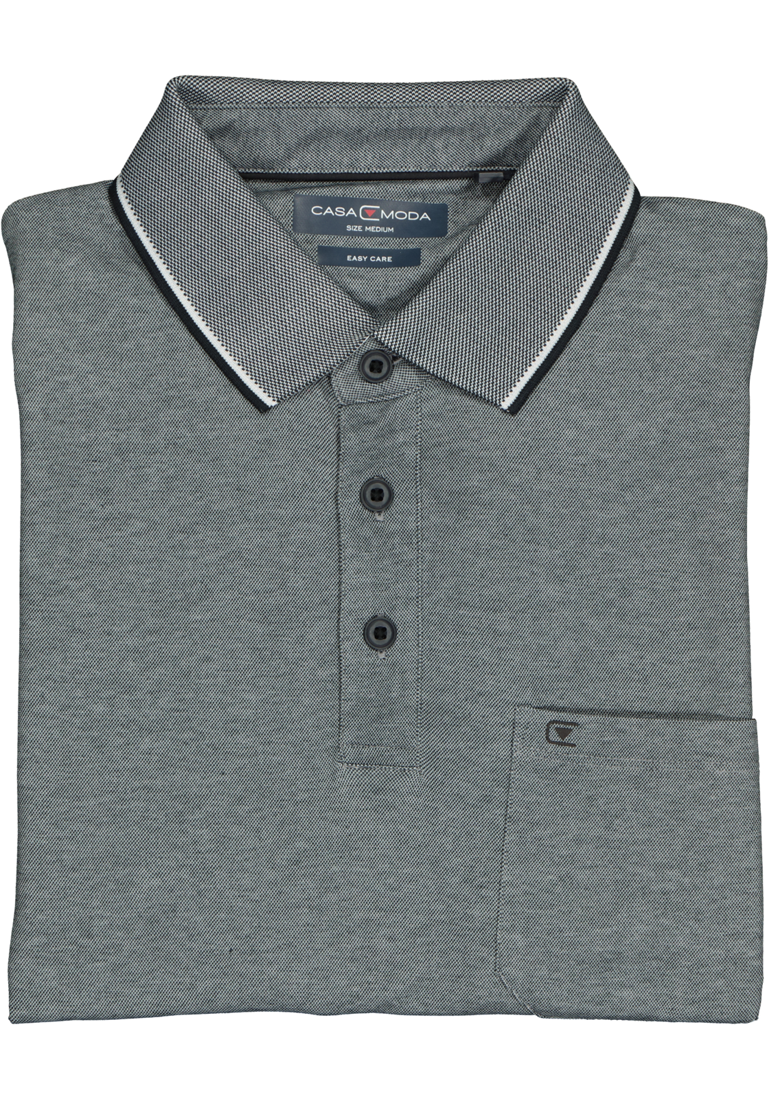4-4060031357630_casa_moda_polo_HR CASA MODA comfort fit poloshirt, grijs melange