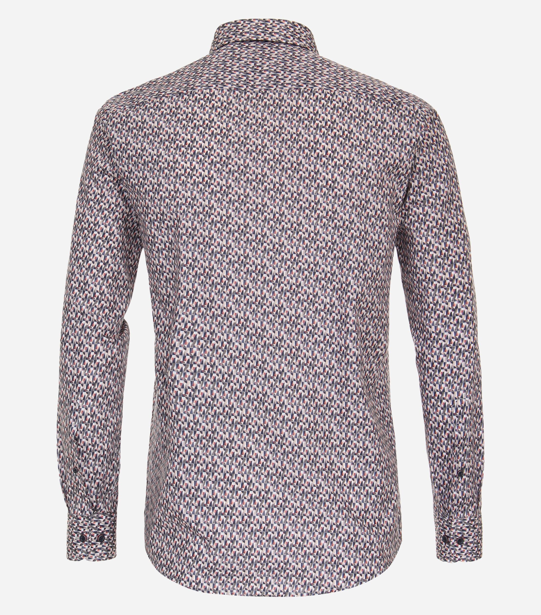 CASA MODA Sport casual fit overhemd, popeline, antraciet dessin