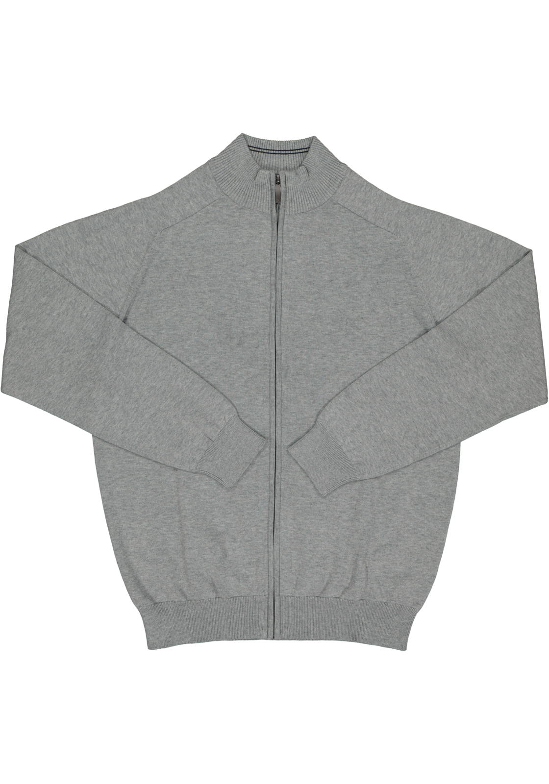 2-4060031346085_Trui_HR CASA MODA heren vest katoen, met rits, grijs