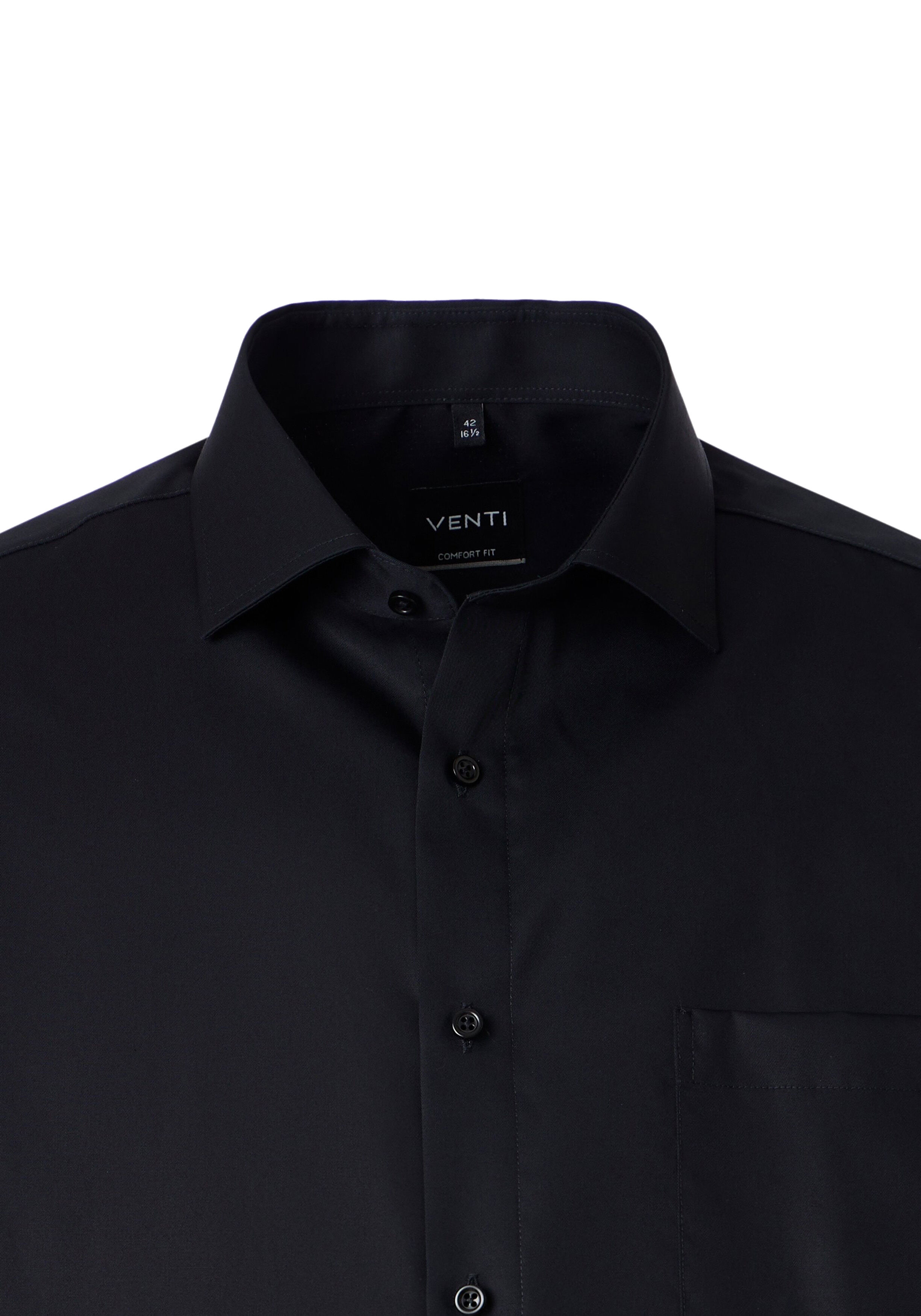 VENTI CASA MODA comfort fit overhemd, structuur, zwart