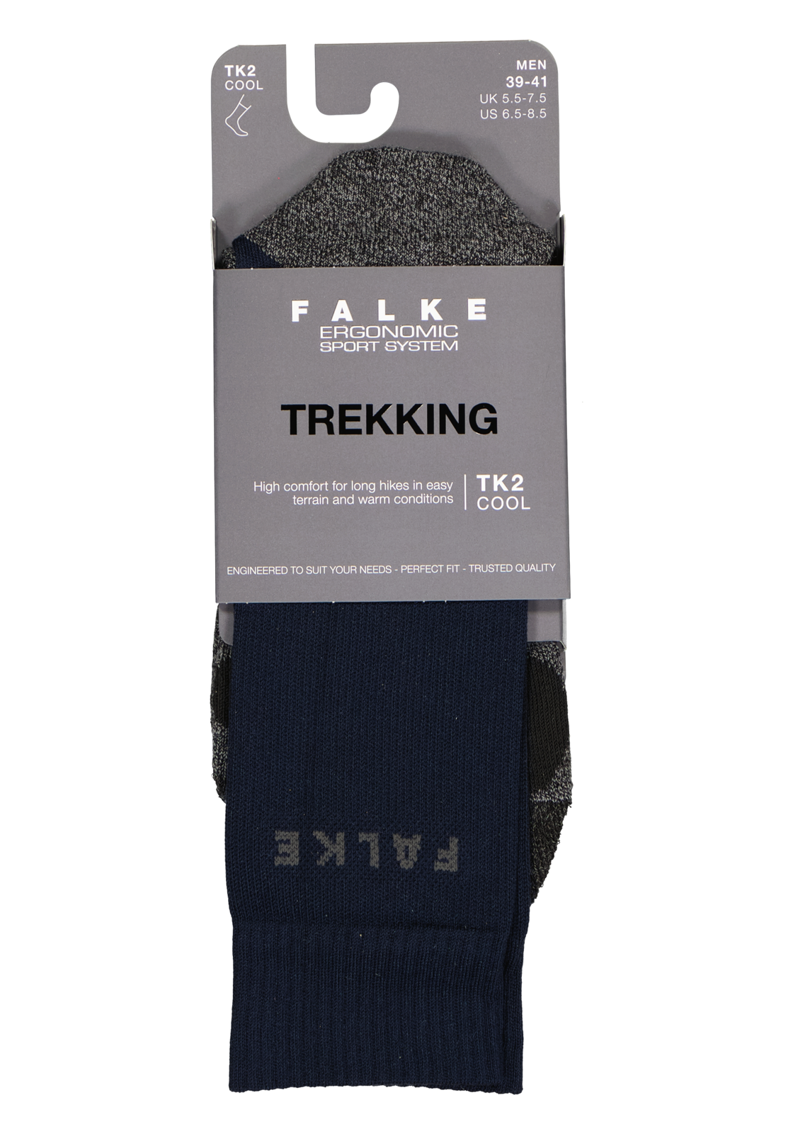 2-4043874025645_falke_sokken_1p_HR FALKE TK2 Cool heren wandelsokken, blauw (marine)