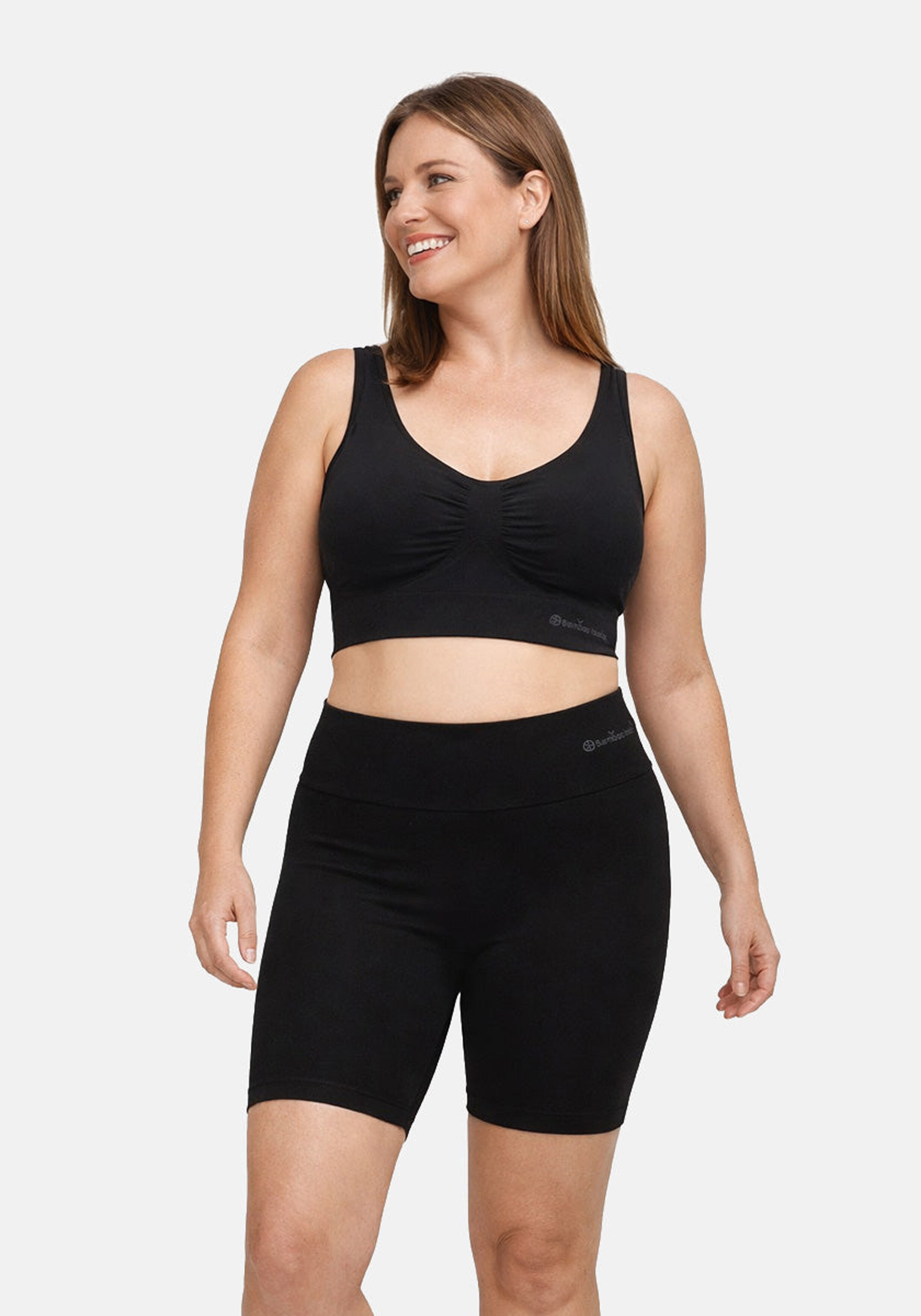 Bamboo Basics Jill seamless light control bikershort, dames longshort naadloos, zwart