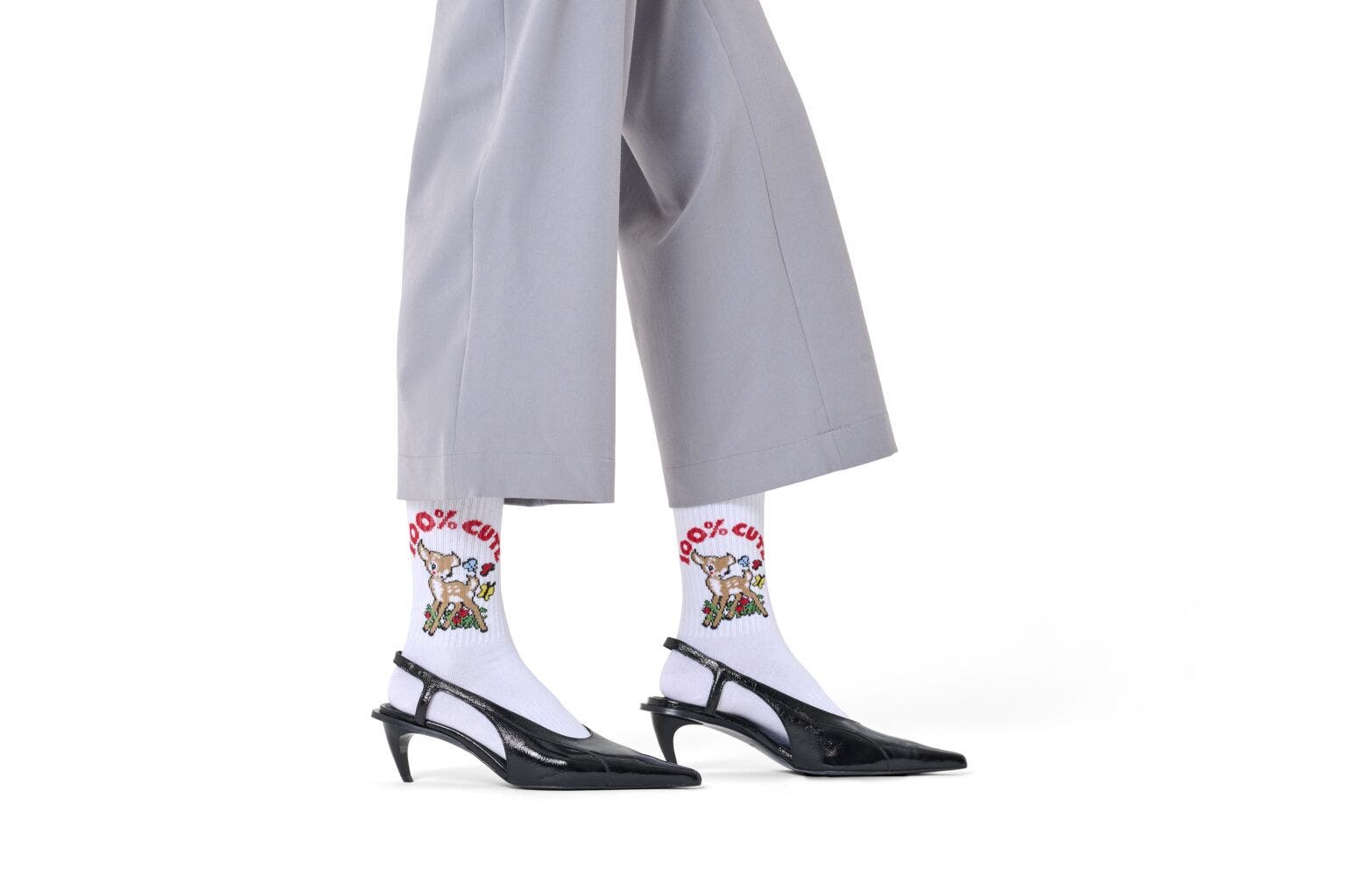 Happy Socks 100% Cute Sneaker Sock, unisex sokken, wit
