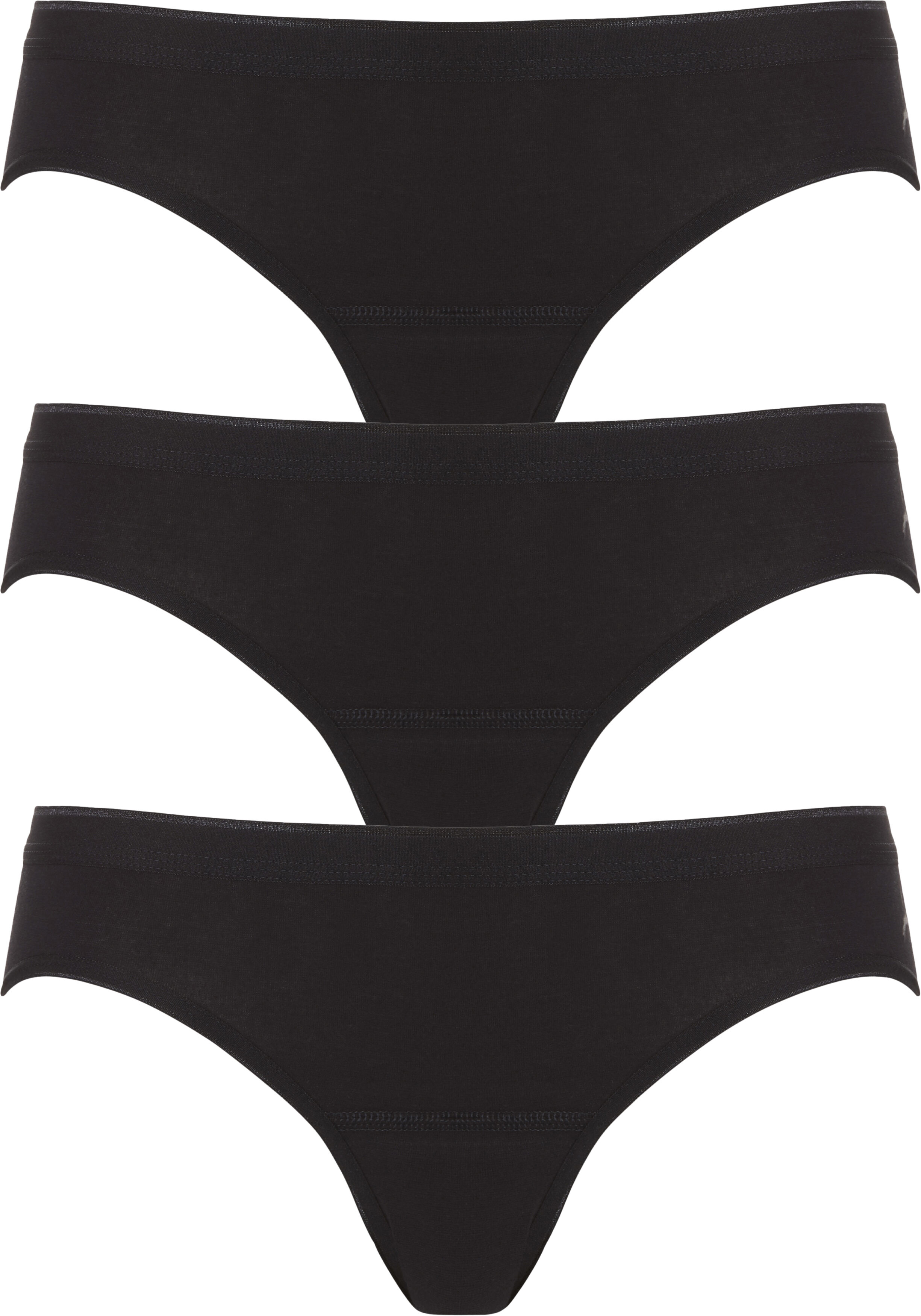 TEN CATE Basic women bikini slips (3-pack), dames slips lage taille, zwart