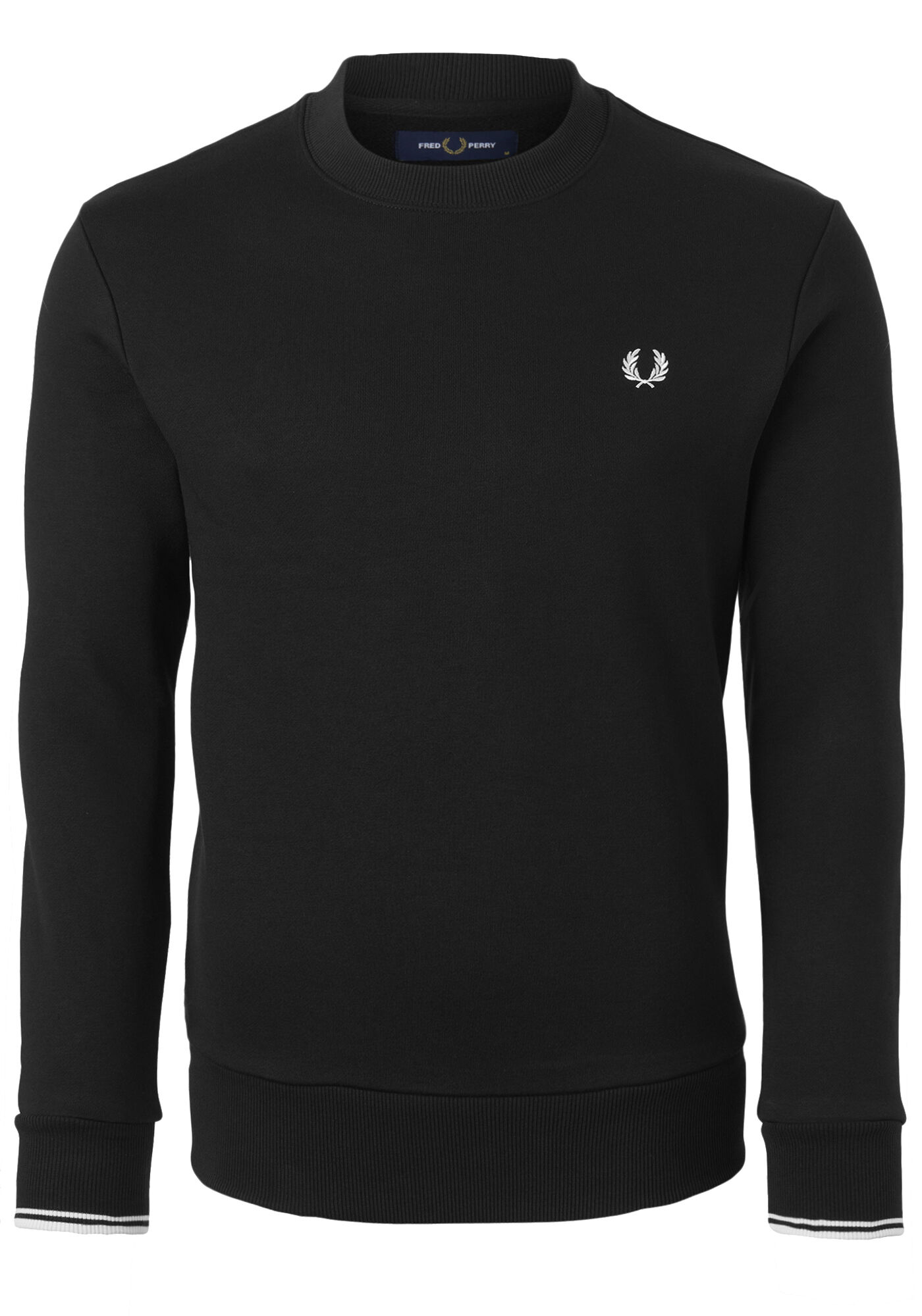 Fred Perry O-hals sweatshirt, zwart