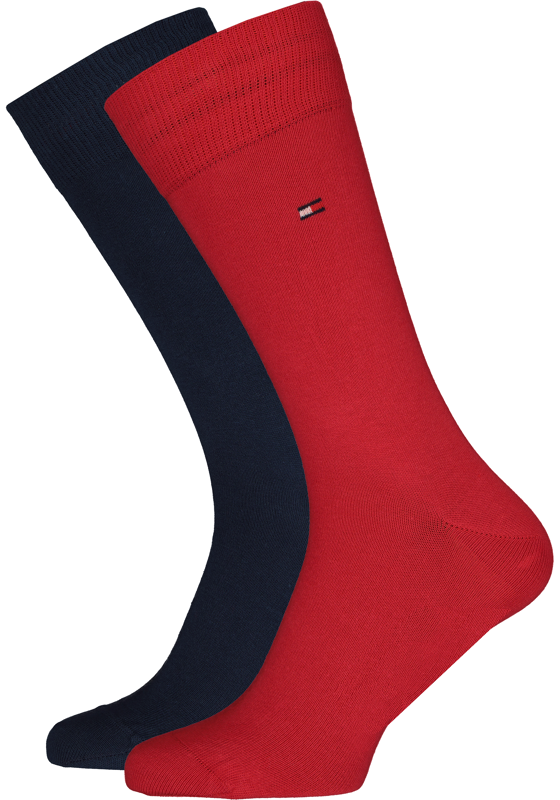 Tommy Hilfiger Classic Socks (2-pack), herensokken katoen, rood en blauw Tommy Hilfiger Classic Socks (2-pack), herensokken katoen, rood en blauw