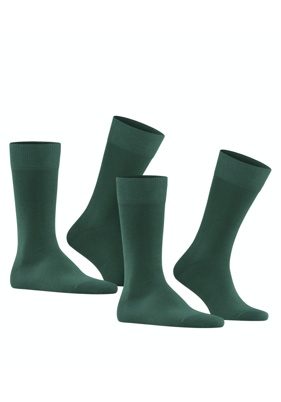 FALKE Happy herensokken (2-pack), groen (hunter green) FALKE Happy herensokken (2-pack), groen (hunter green)