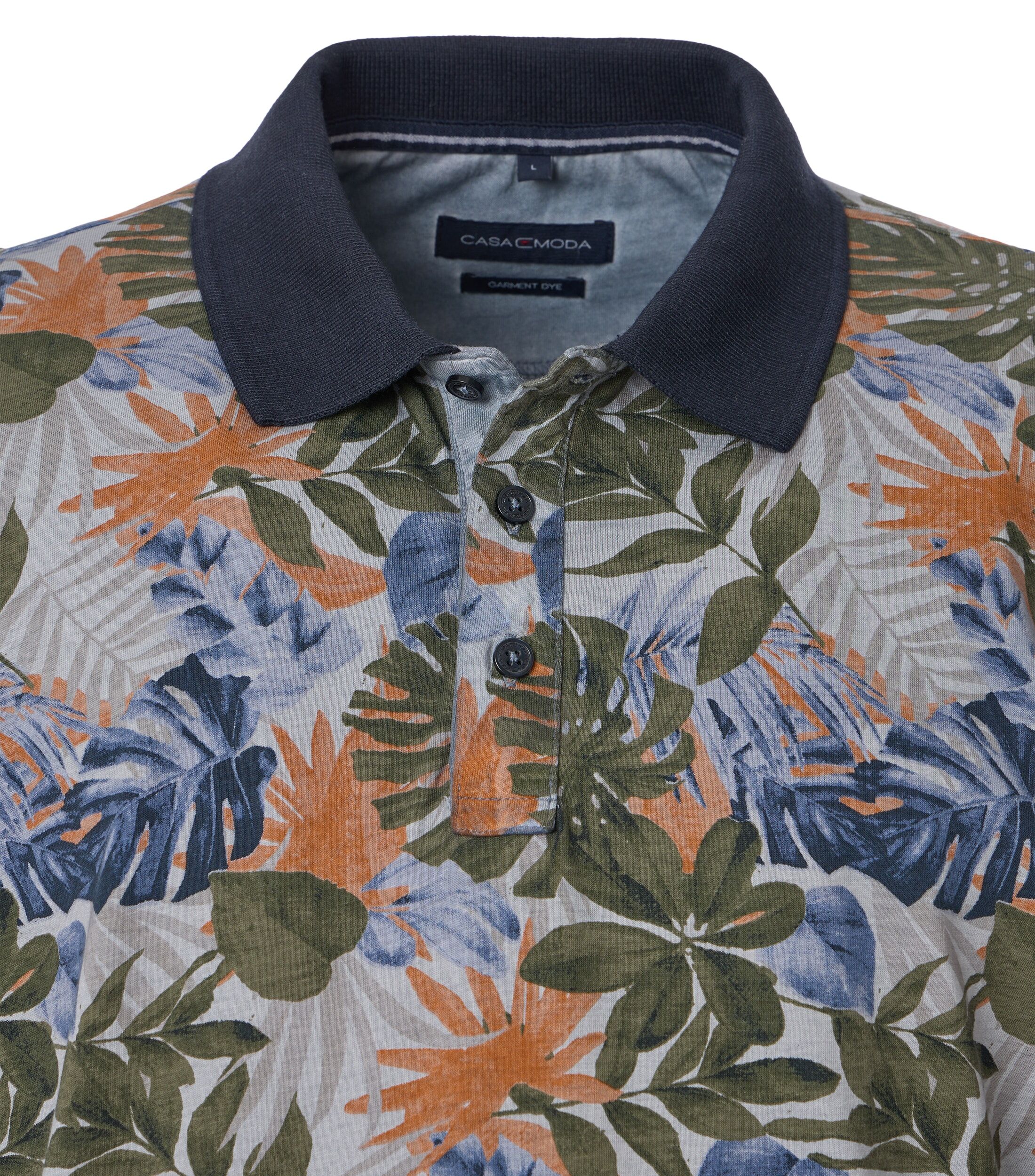 CASA MODA comfort fit heren polo, blauw dessin