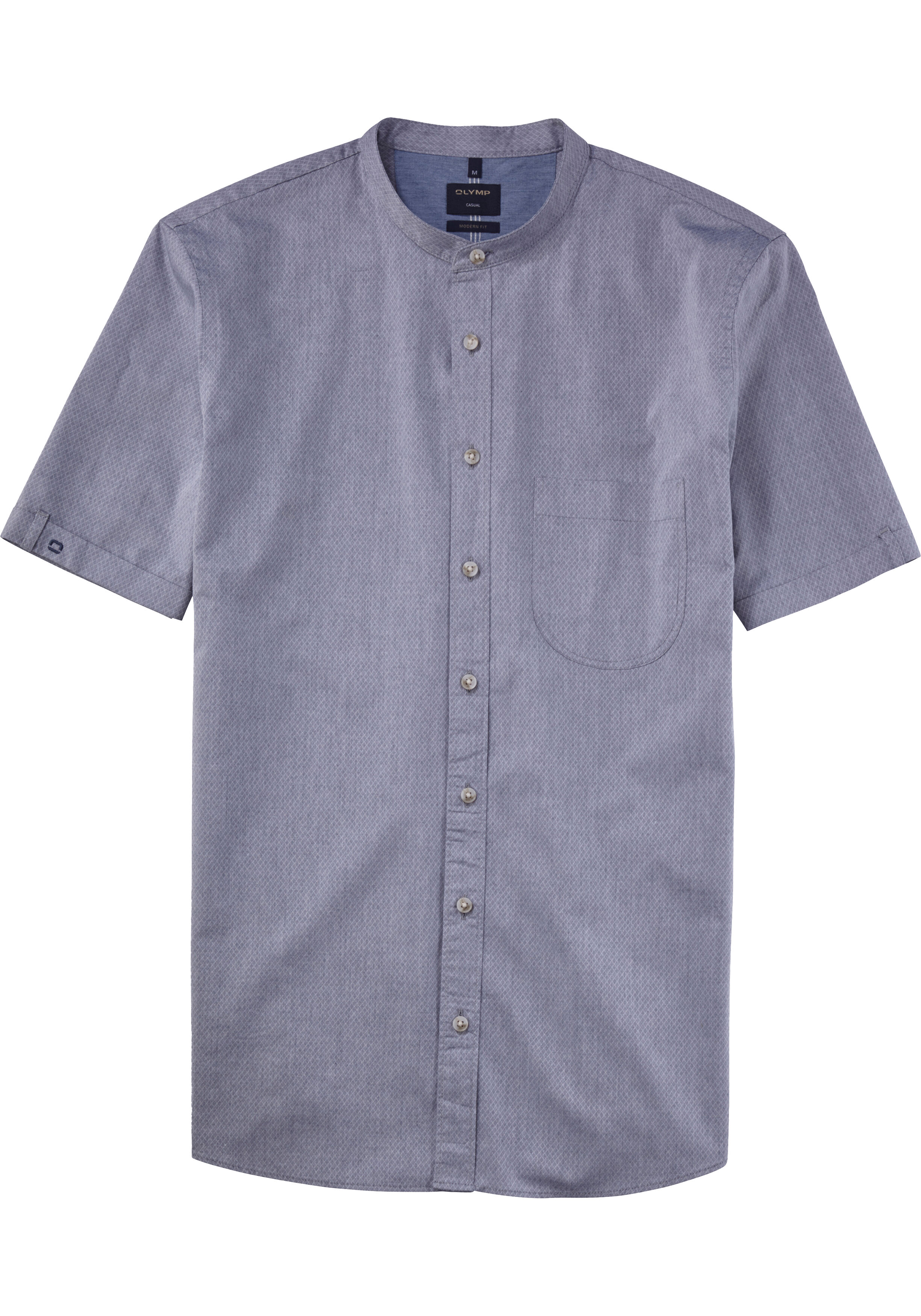 OLYMP Casual modern fit overhemd, korte mouw, structuur, marineblauw