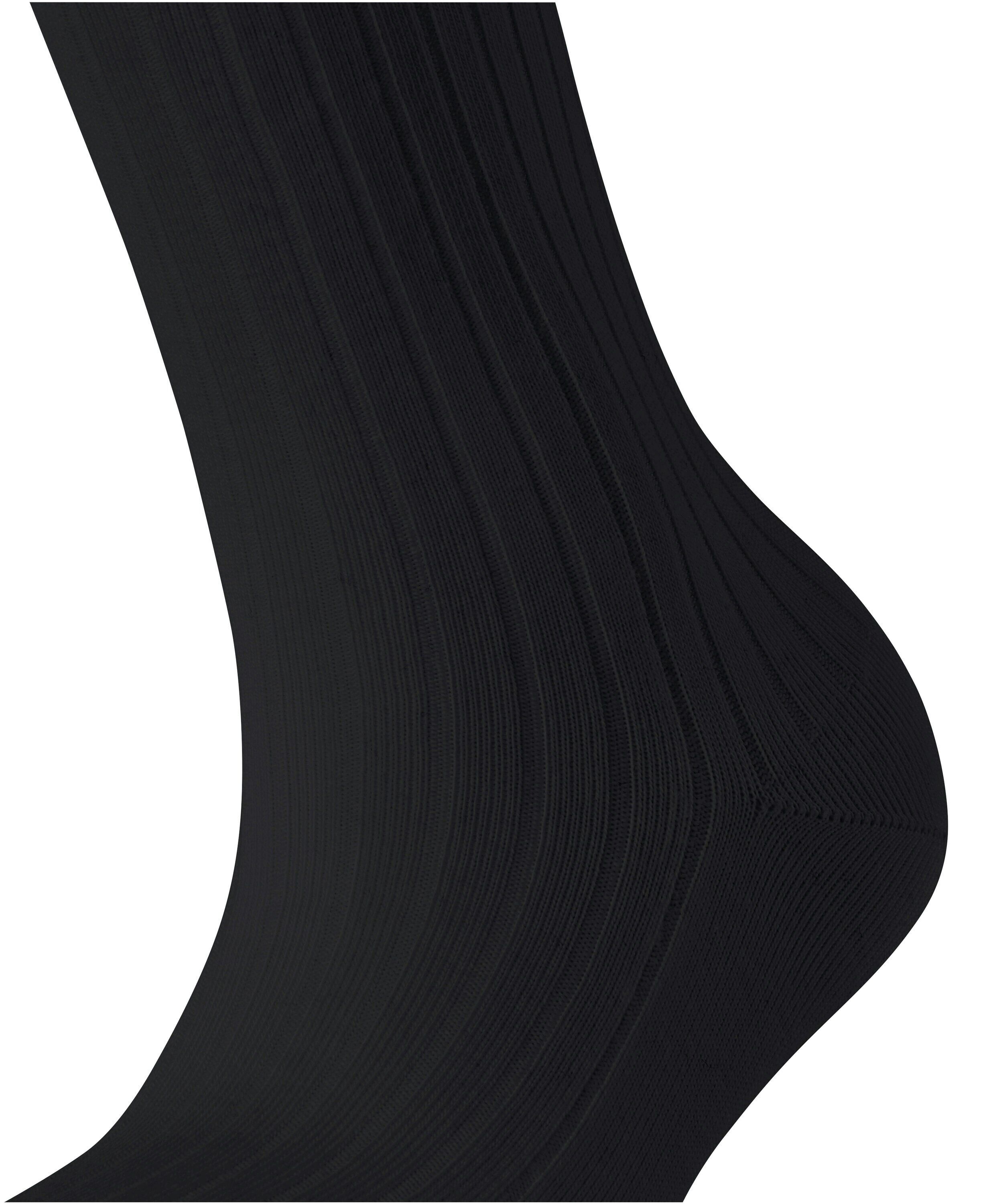 FALKE Cotton Rib damessokken, zwart (black)