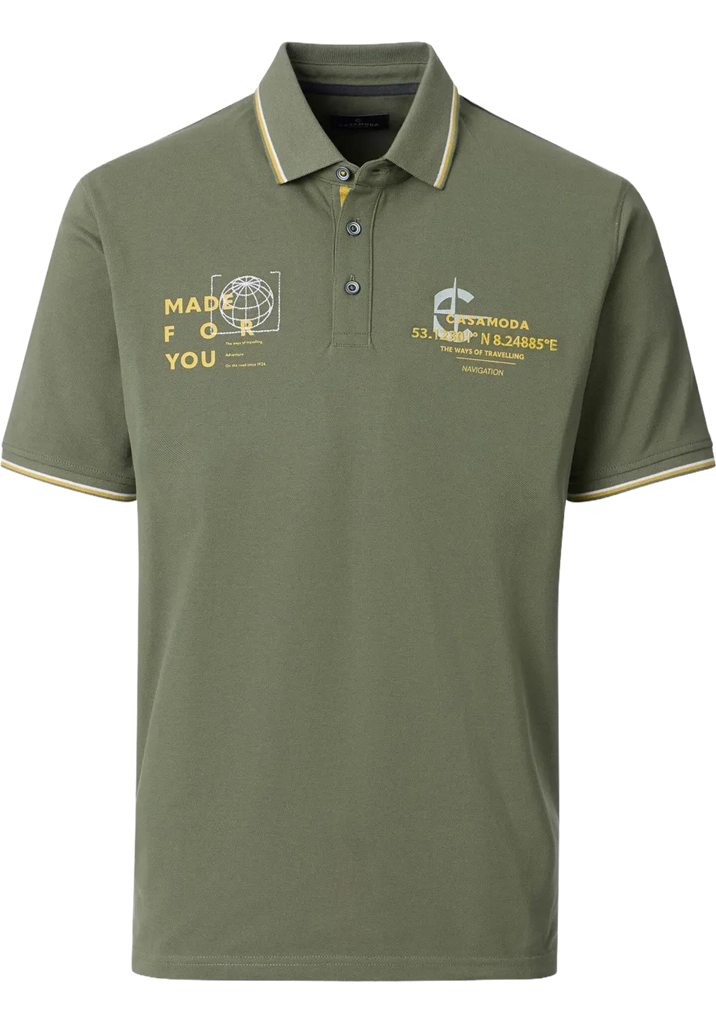 CASA MODA comfort fit heren polo, groen