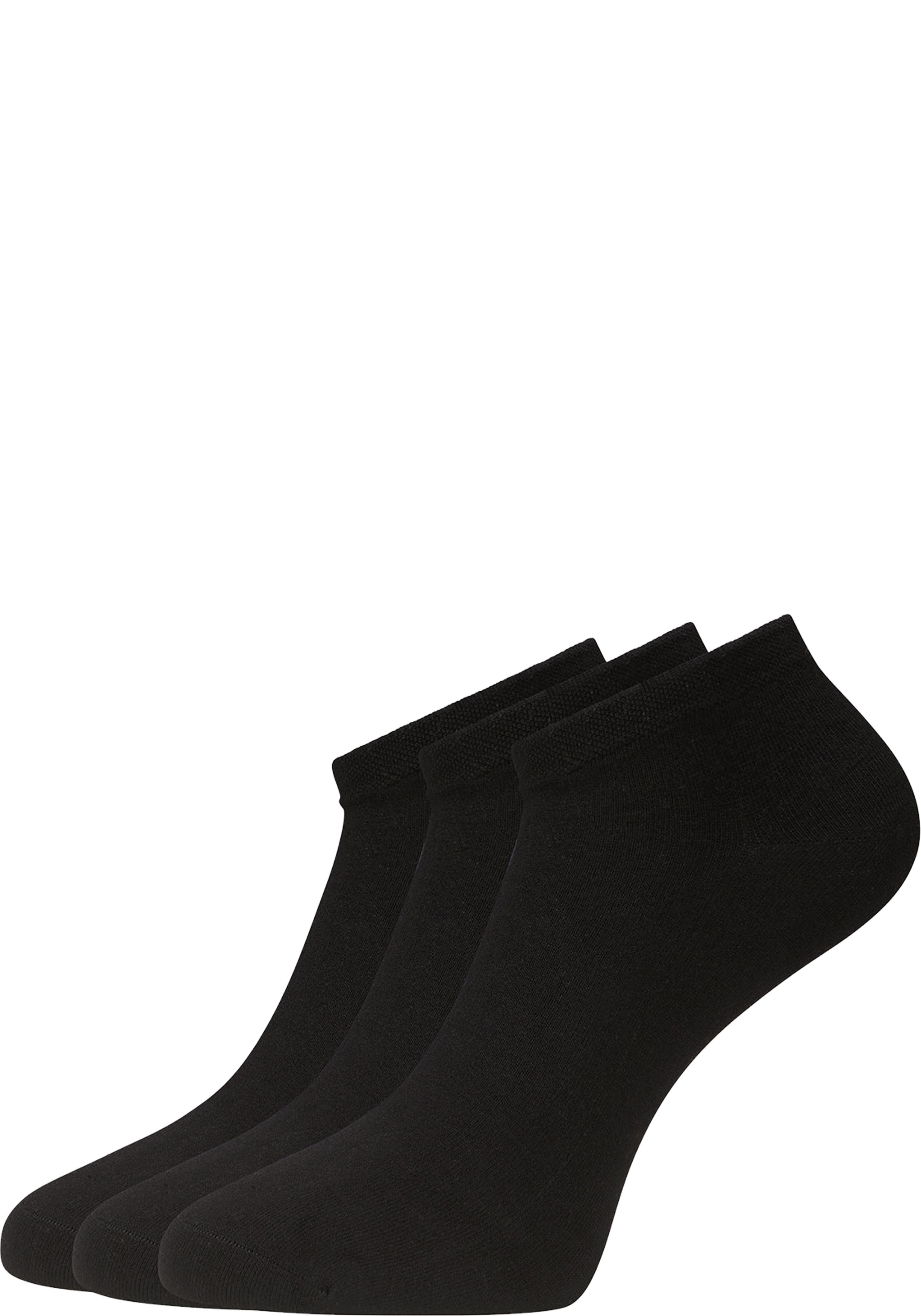 Bamboo Basics Dani sneaker socks (3-pack), unisex sneakersokken, zwart