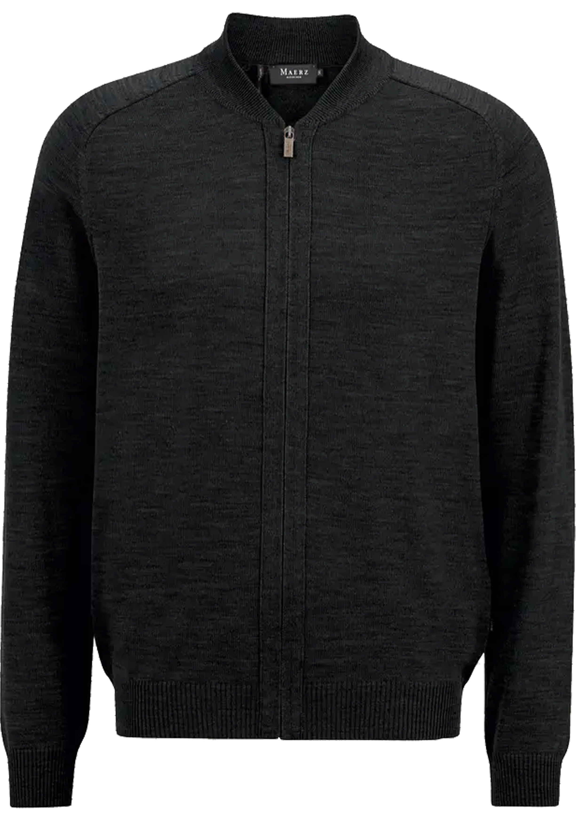 MAERZ Classic Fit heren vest met rits wol, zwart