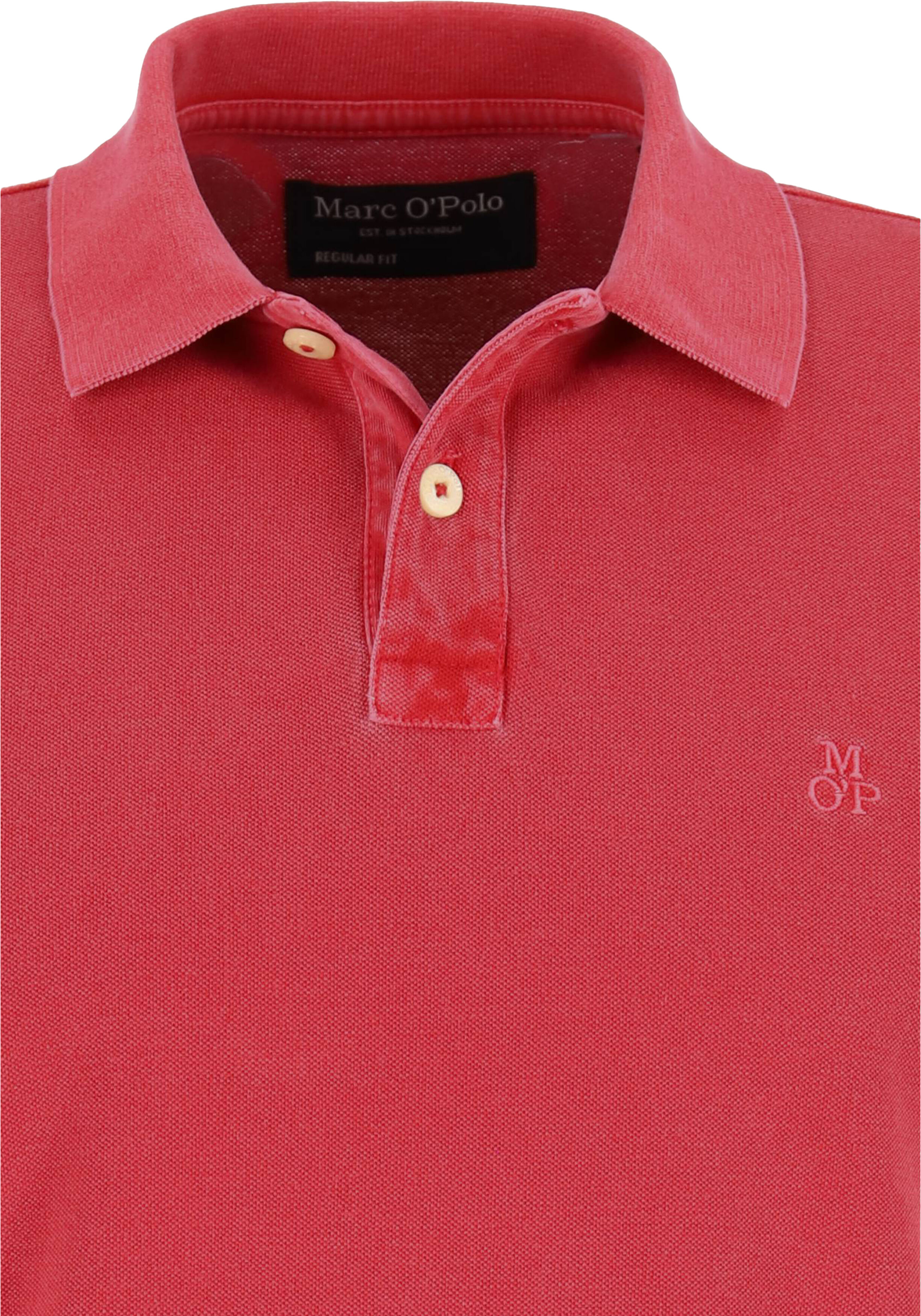 Marc O'Polo regular fit polo, heren poloshirt korte mouw, rood
