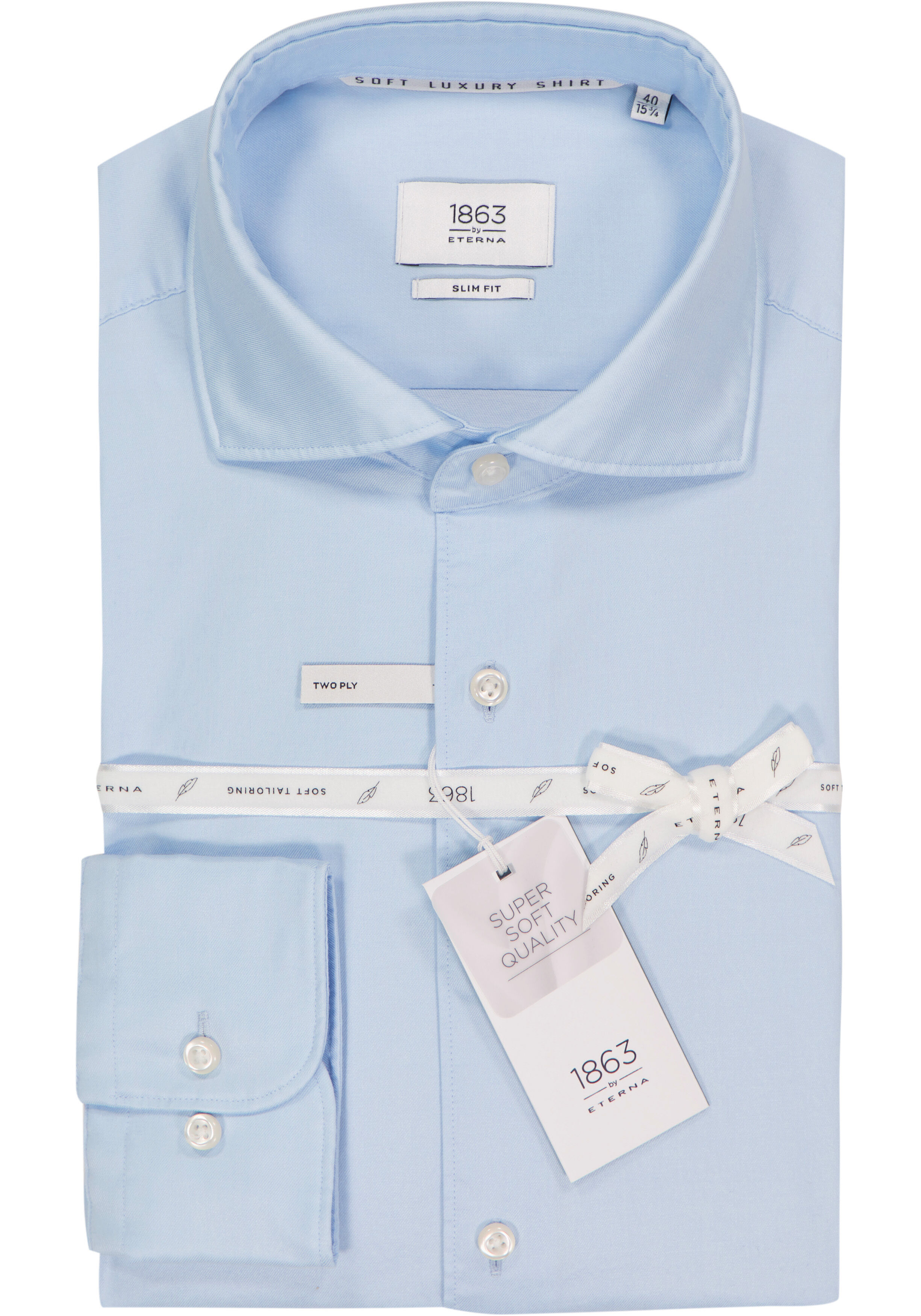 ETERNA 1863 slim fit casual Soft tailoring overhemd, twill heren overhemd, lichtblauw