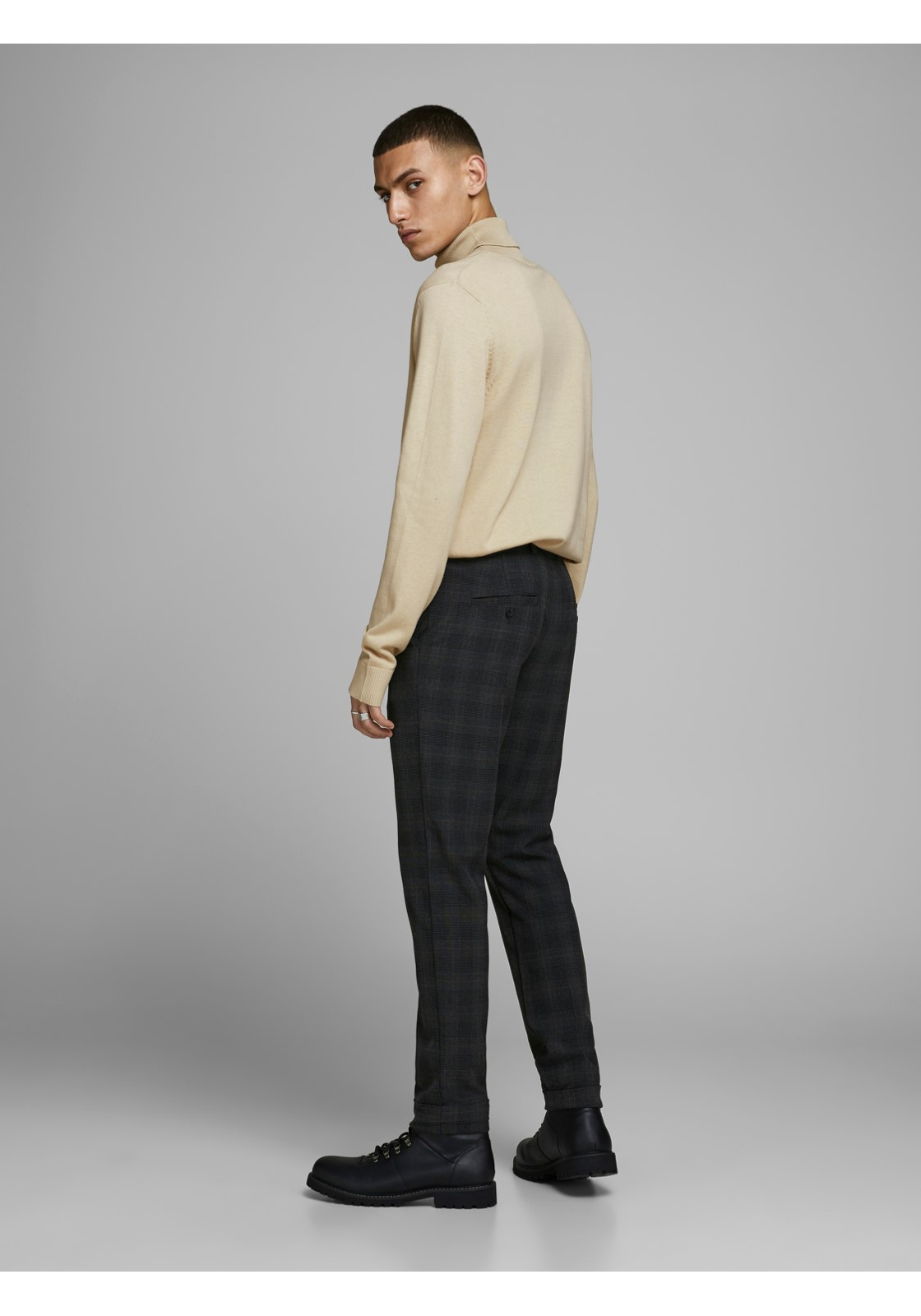 image_5_jj__3227854__back1jpgv7ec719bcd861c15031b71f565d3dcda2ad29 JACK & JONES Emil knit roll neck slim fit, heren pullover viscosemengsel met col, beige melange