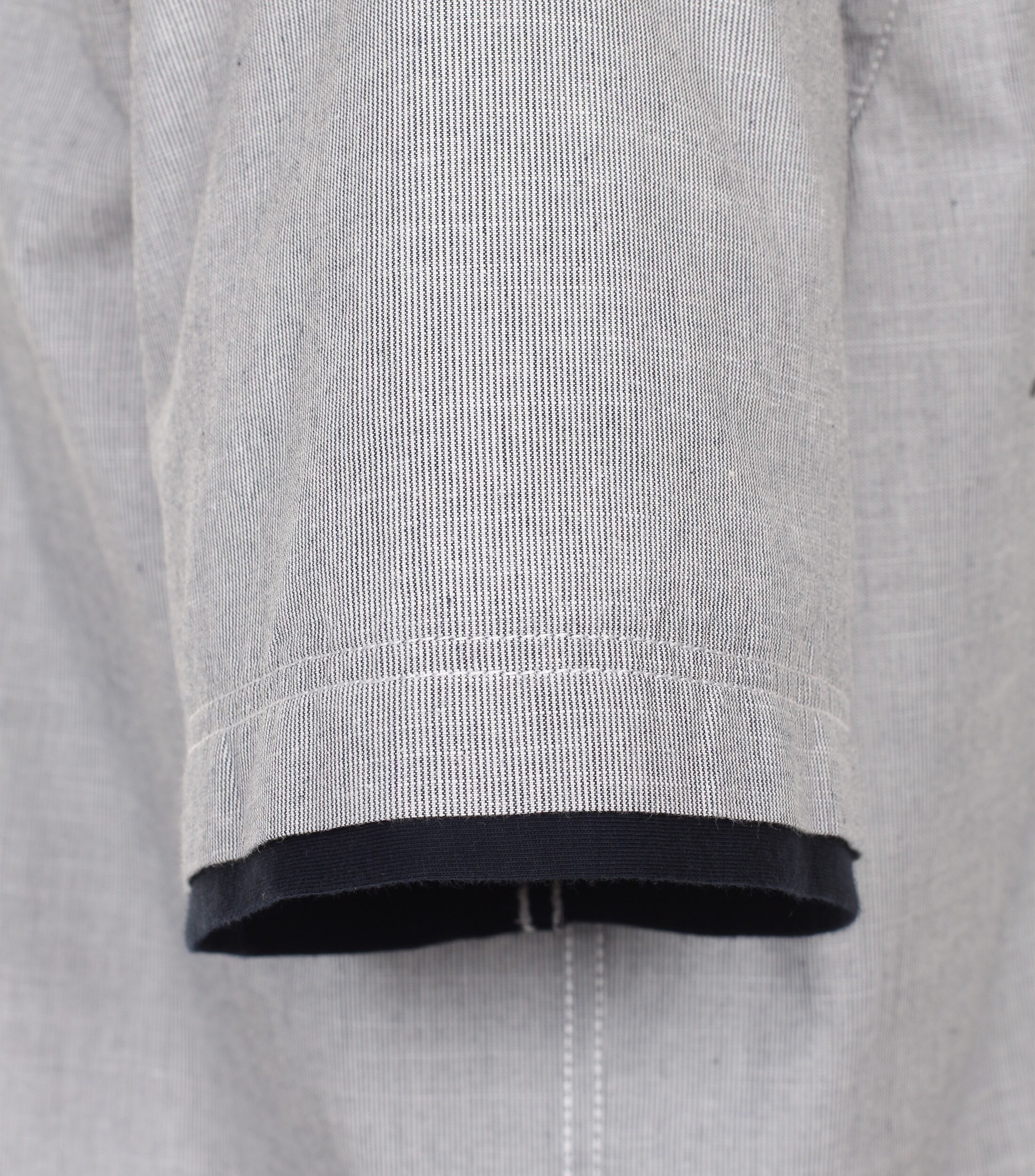 CASA MODA Sport casual fit overhemd, korte mouw, chambray, blauw, wit en beige gestreept