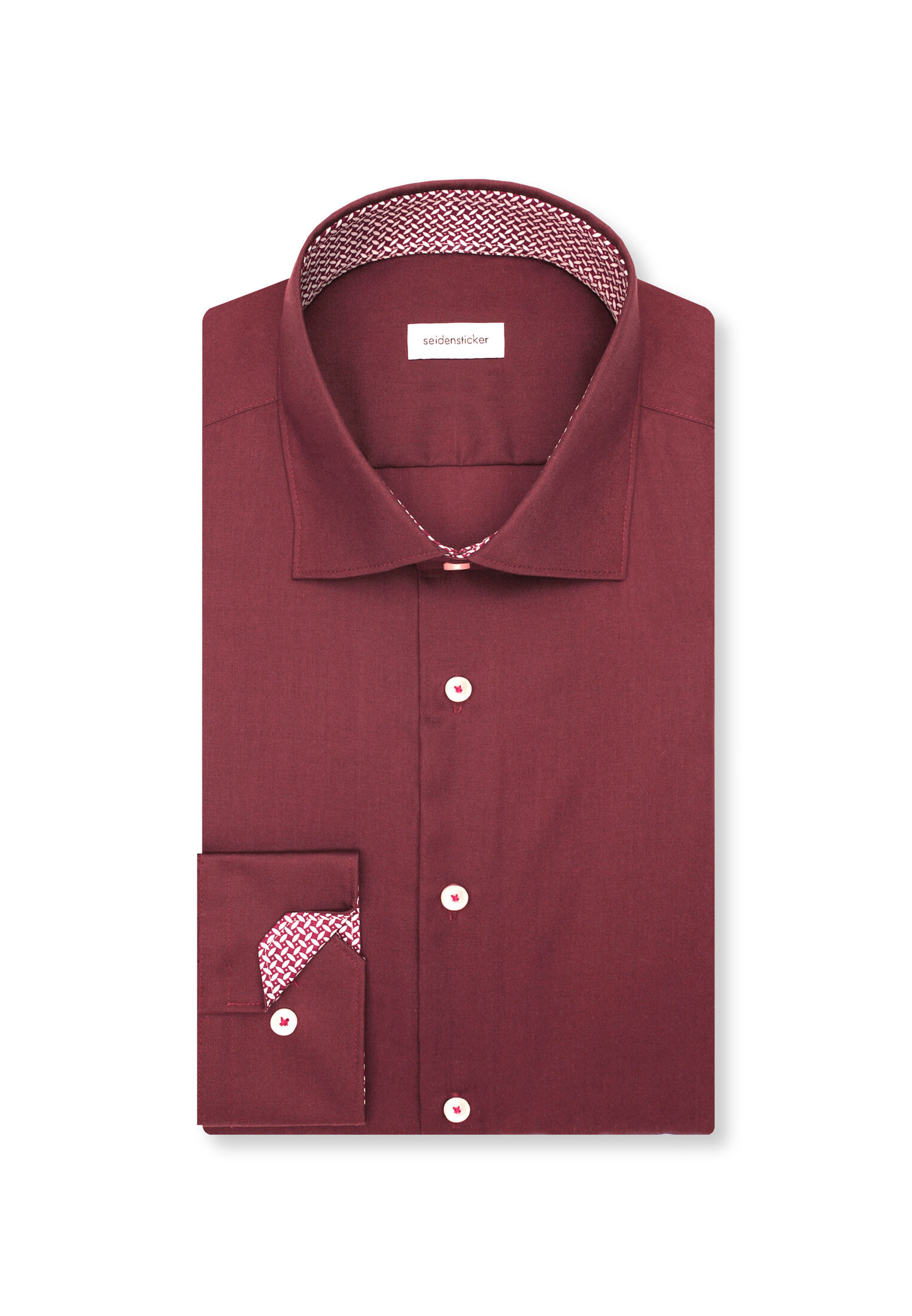 Seidensticker slim fit overhemd, popeline, rood