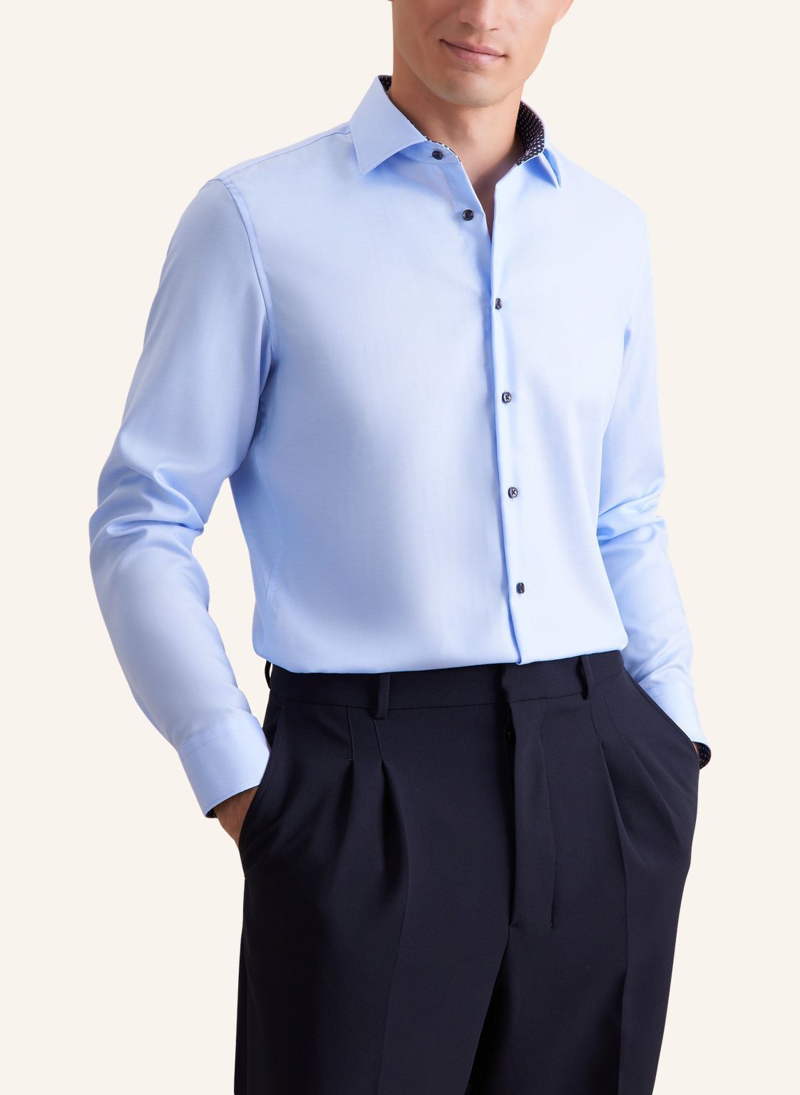 Seidensticker x-slim fit overhemd, popeline, blauw