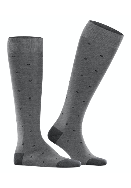 FALKE Dot heren kniekousen, grijs melange (steel mel.) FALKE Dot heren kniekousen, grijs melange (steel mel.)