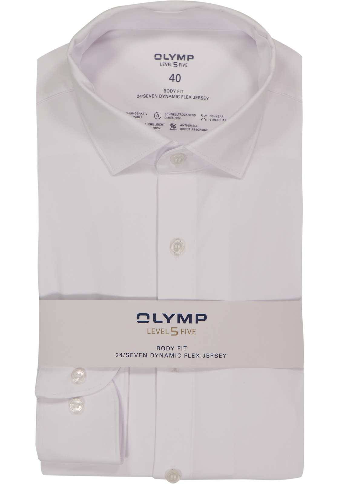 OLYMP 24/7 Level 5 body fit overhemd, tricot, wit OLYMP 24/7 Level 5 body fit overhemd, tricot, wit