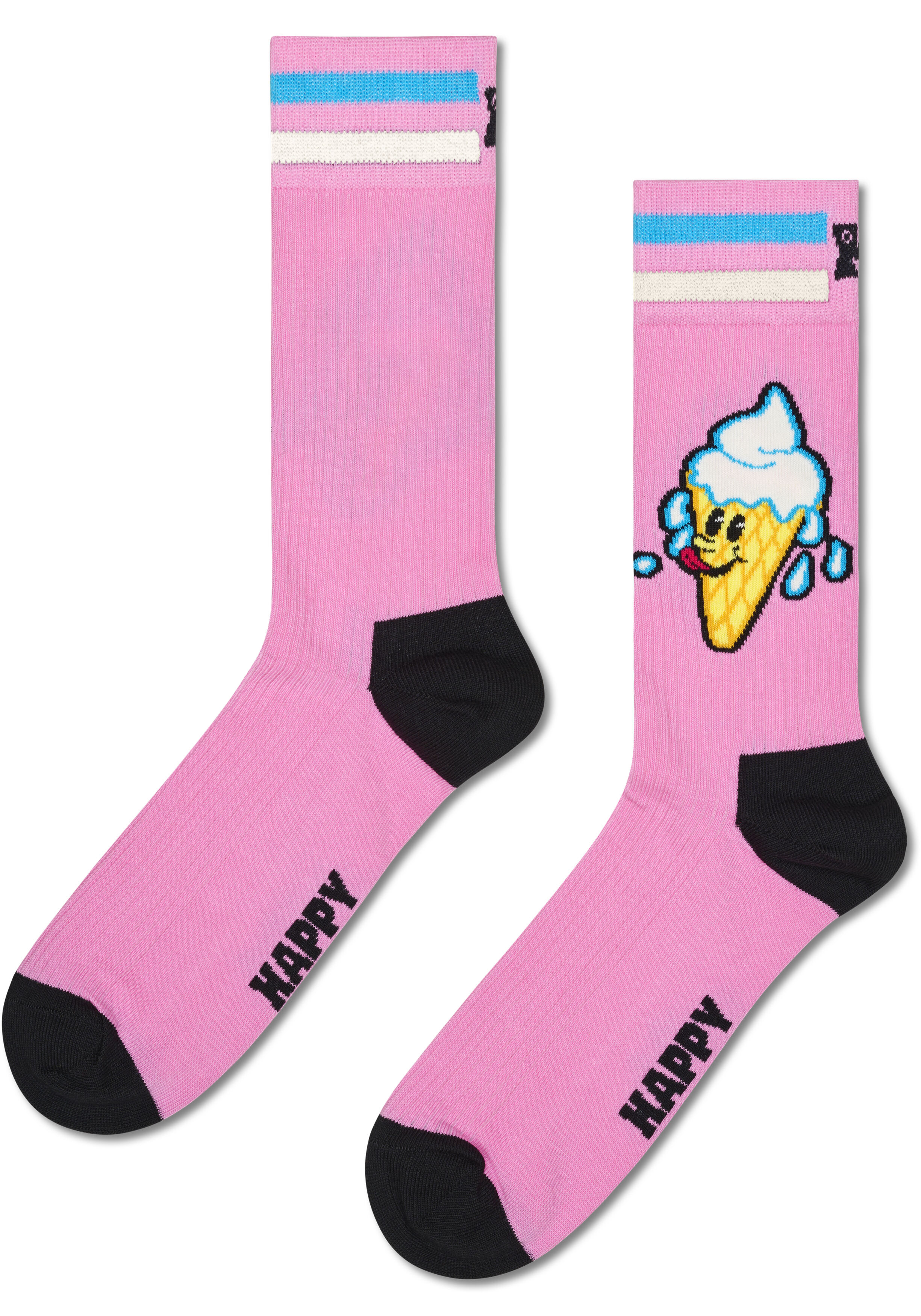 Happy Socks Ice Cream Sock, unisex sokken, roze