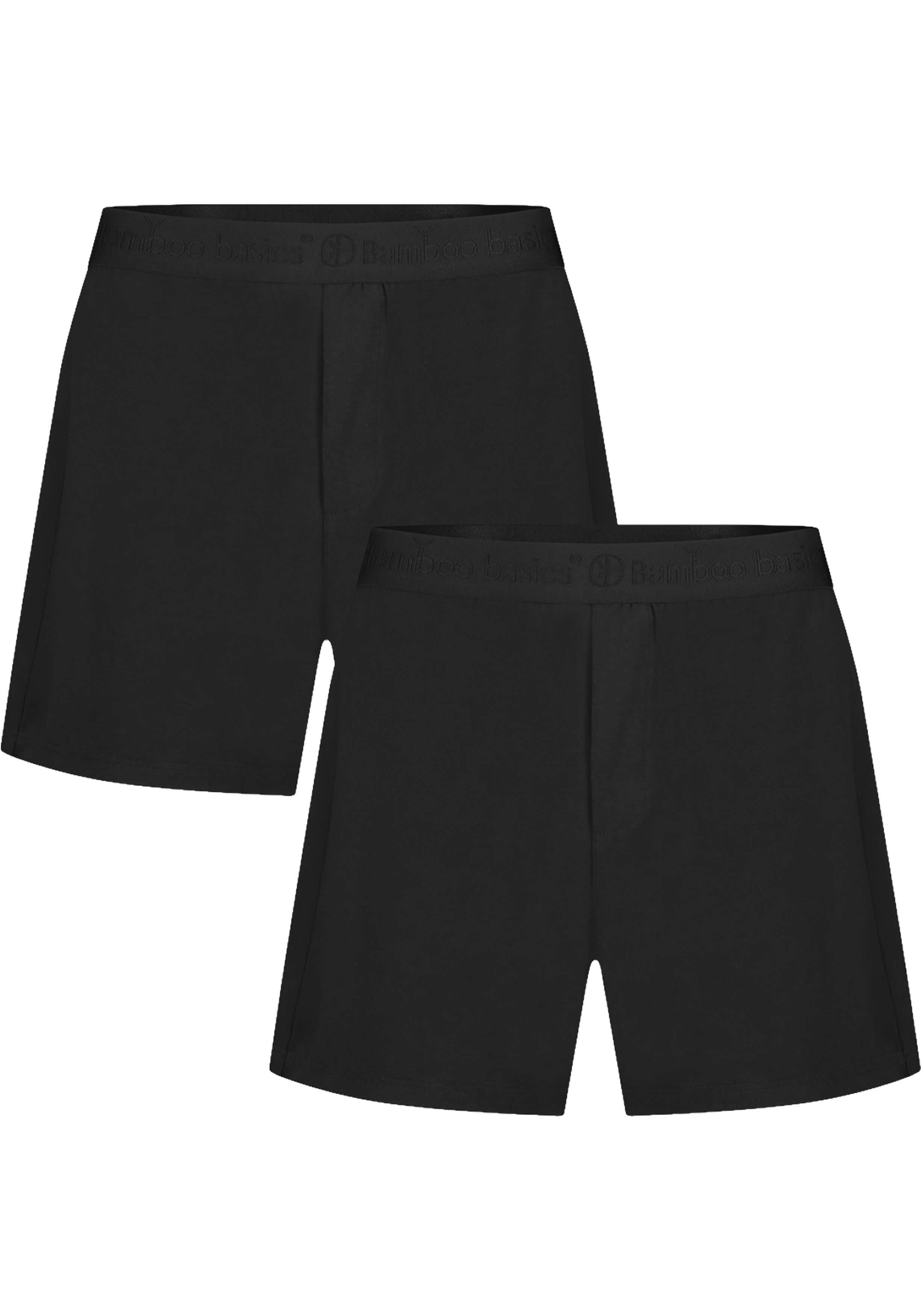 Bamboo Basics Kay loose fit boxer (2-pack), heren wijde boxer, zwart