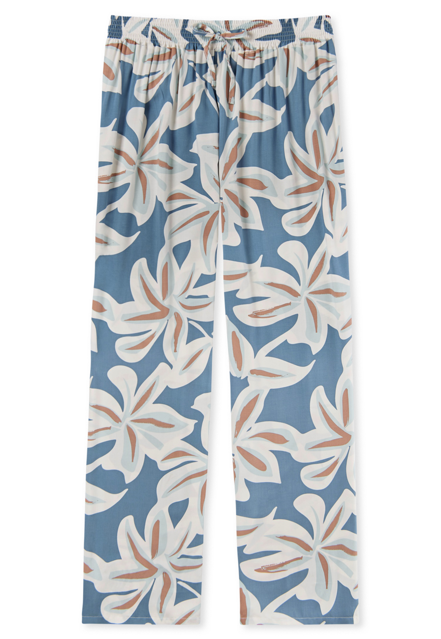 SCHIESSER Mix+Relax loungebroek lang, dames loungebroek lang viscose bloemenprint multicolour