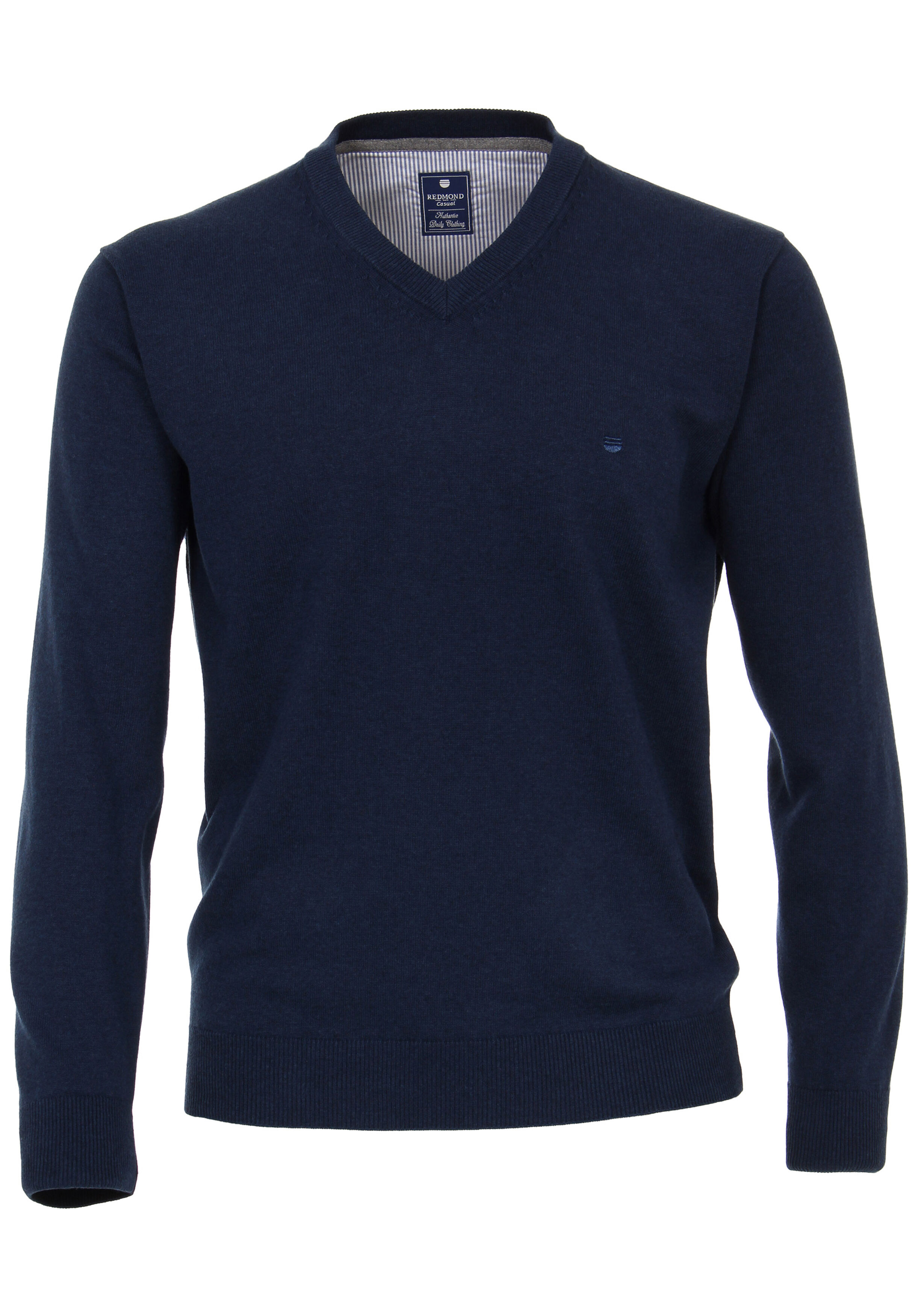 Redmond heren trui katoen, V-hals, blauw 