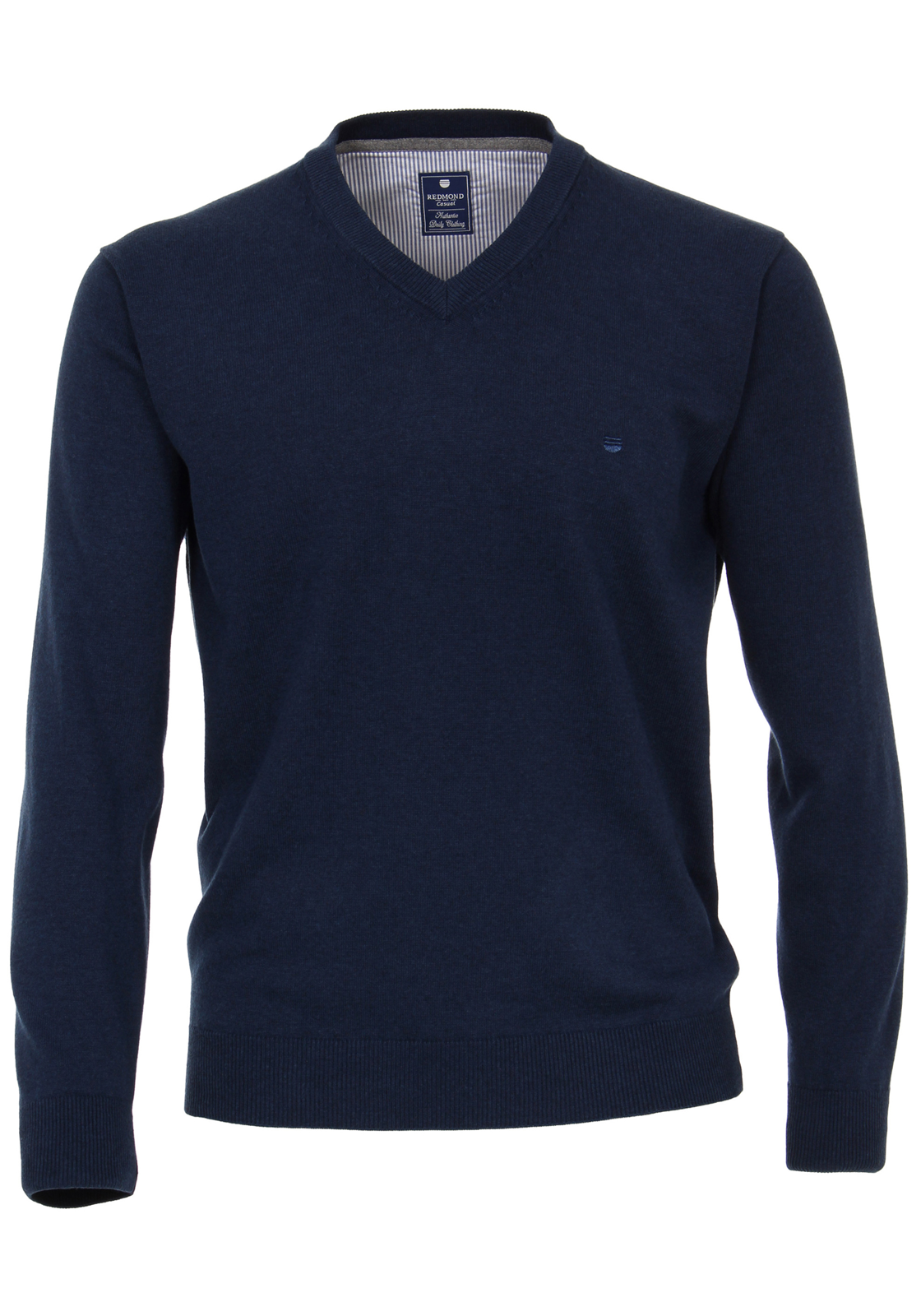 1-4049807960656-redmond-trui_HR Redmond heren trui katoen, V-hals, blauw