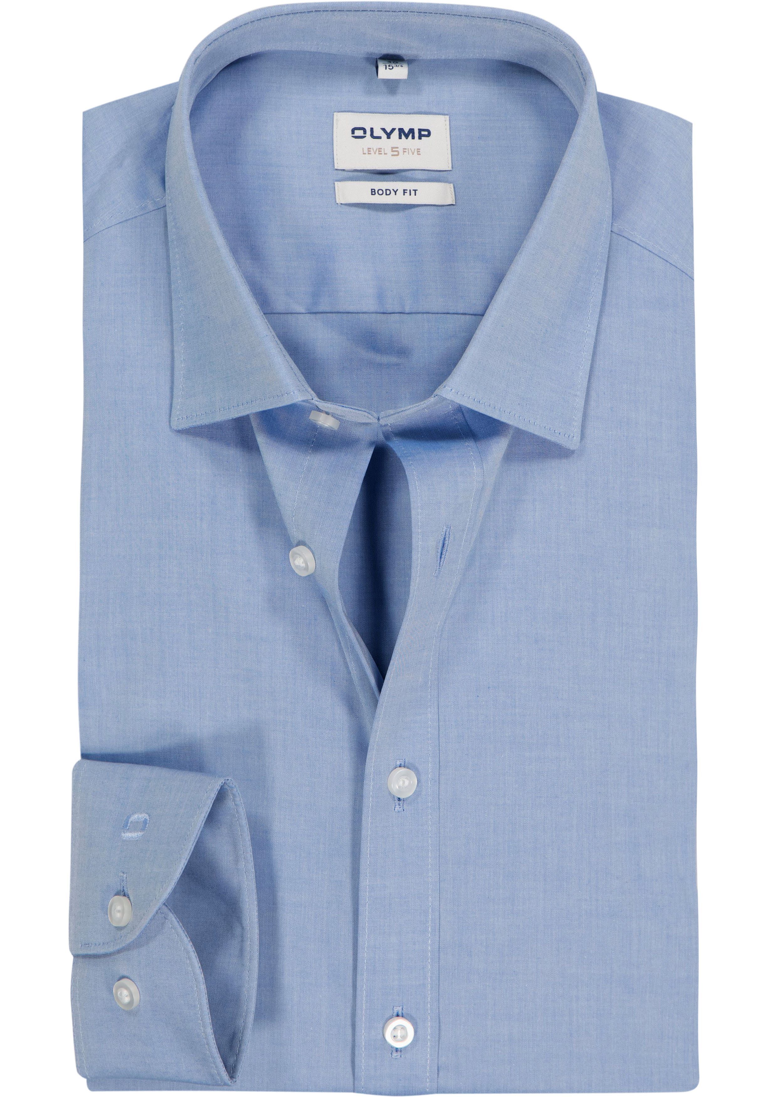 OLYMP Level 5 body fit overhemd, blauw