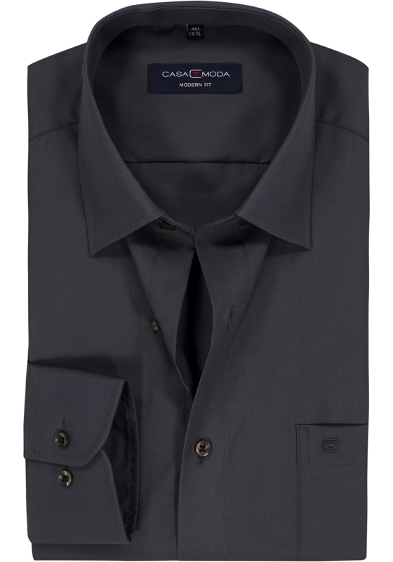CASA MODA modern fit overhemd, antraciet grijs   CASA MODA modern fit overhemd, antraciet grijs